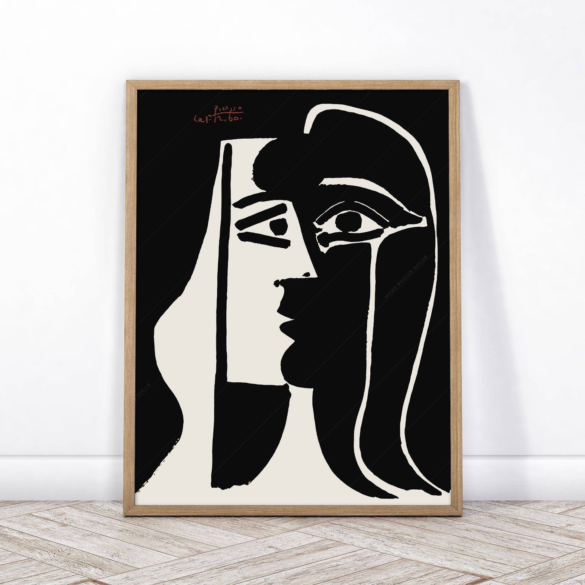 Pablo Picasso, Two Faces, Black White Wall Art