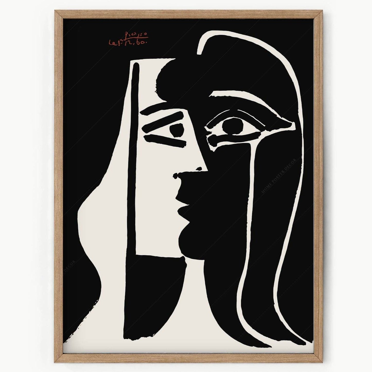 Pablo Picasso, Two Faces, Black White Wall Art