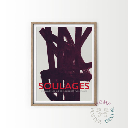 Pierre Soulages Poster, Exhibition Wall Art, Modern Prints