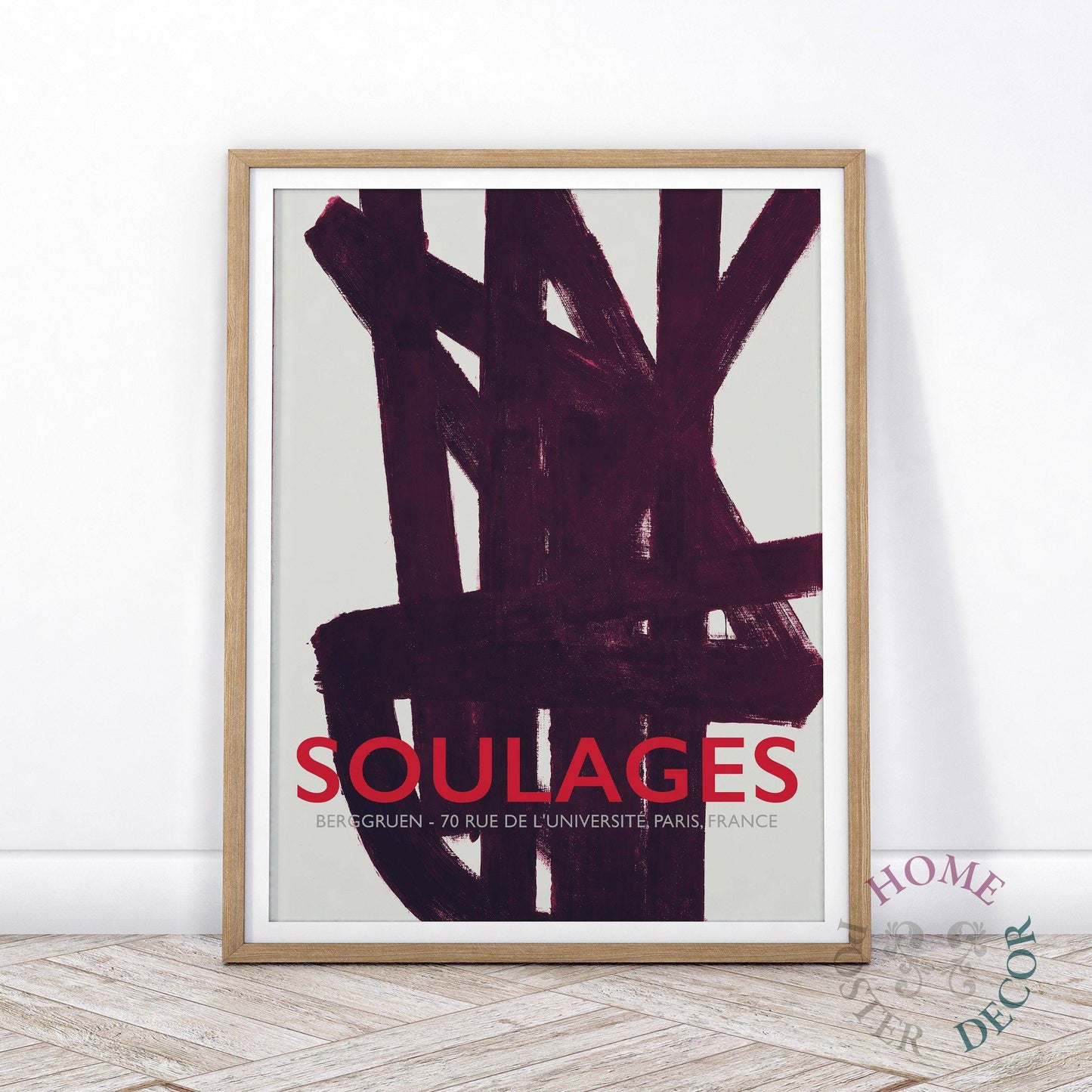 Pierre Soulages Poster, Exhibition Wall Art, Modern Prints