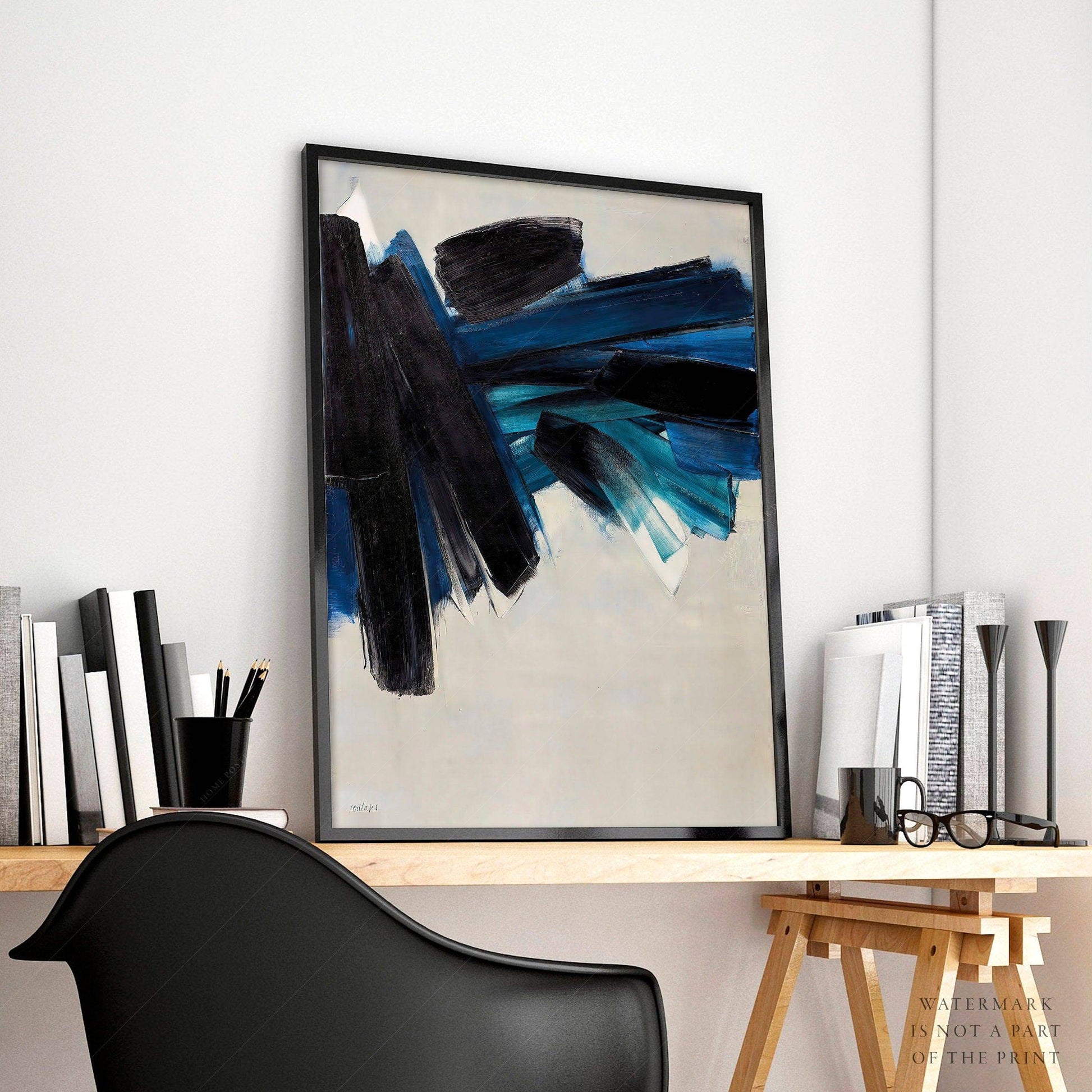 Pierre Soulages Poster, Exhibition Wall Art, Modern Prints