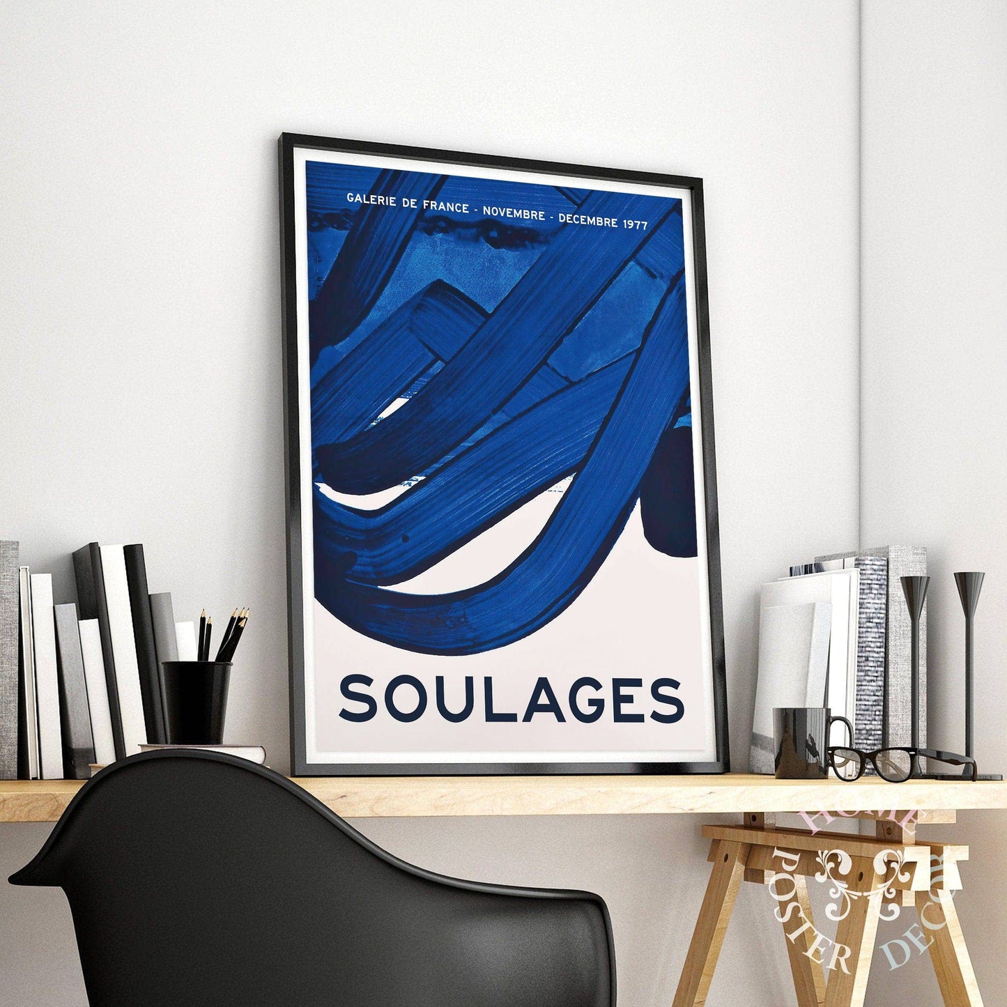 Pierre Soulages Poster, Exhibition Wall Art, Modern Prints