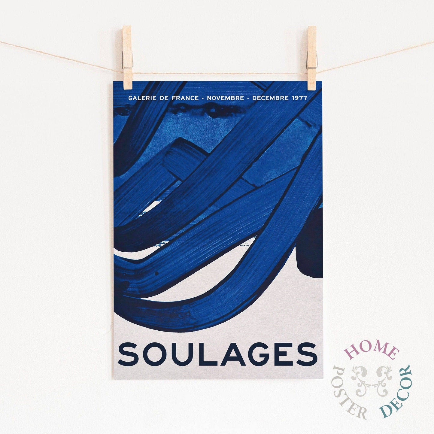 Pierre Soulages Poster, Exhibition Wall Art, Modern Prints