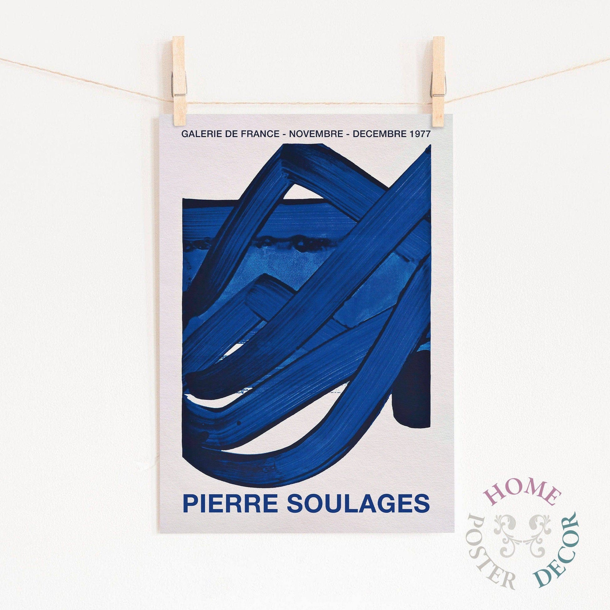 Pierre Soulages Poster, Exhibition Wall Art, Modern Prints