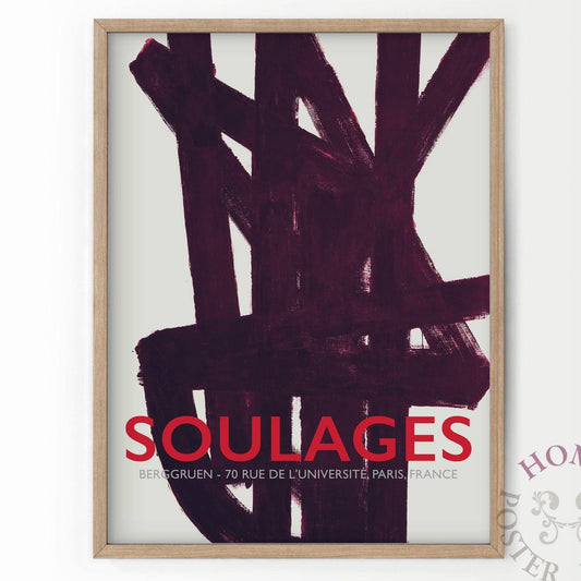 Pierre Soulages Poster, Exhibition Wall Art, Modern Prints