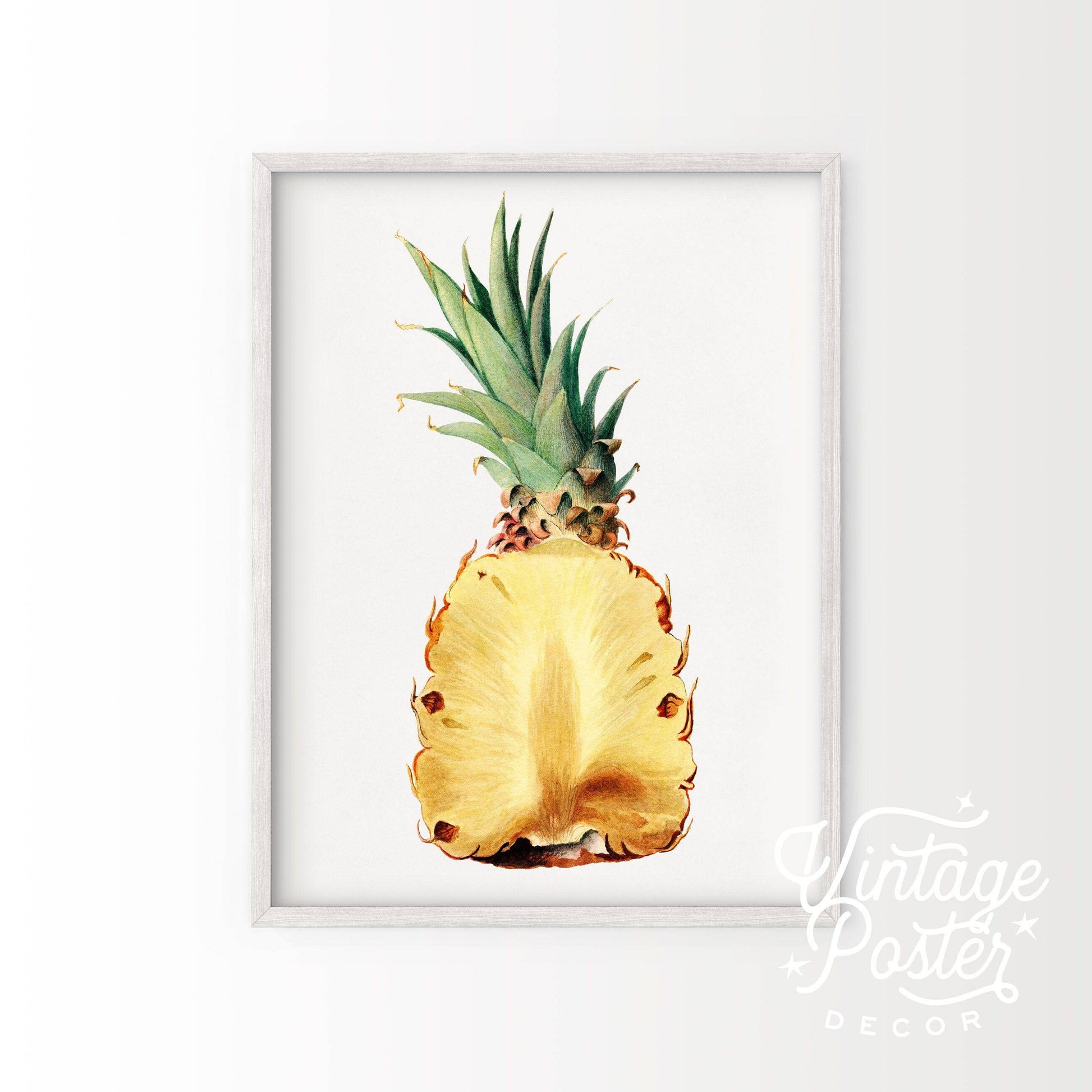 Pineapple Print, Fruit Poster, Botanical Fruit, Kitchen Wall Decor