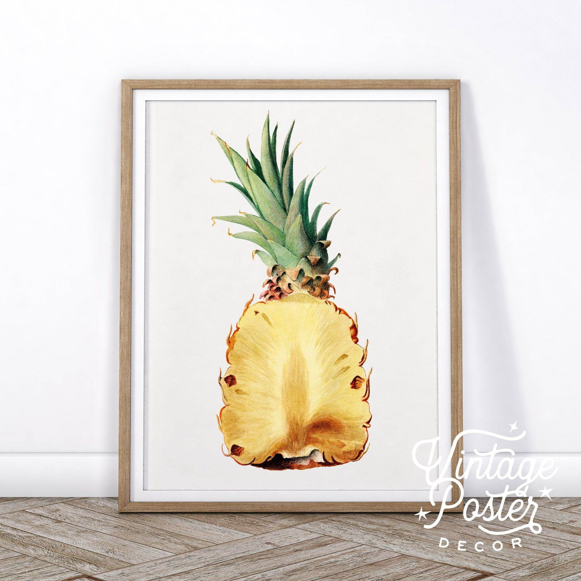 Pineapple Print, Fruit Poster, Botanical Fruit, Kitchen Wall Decor