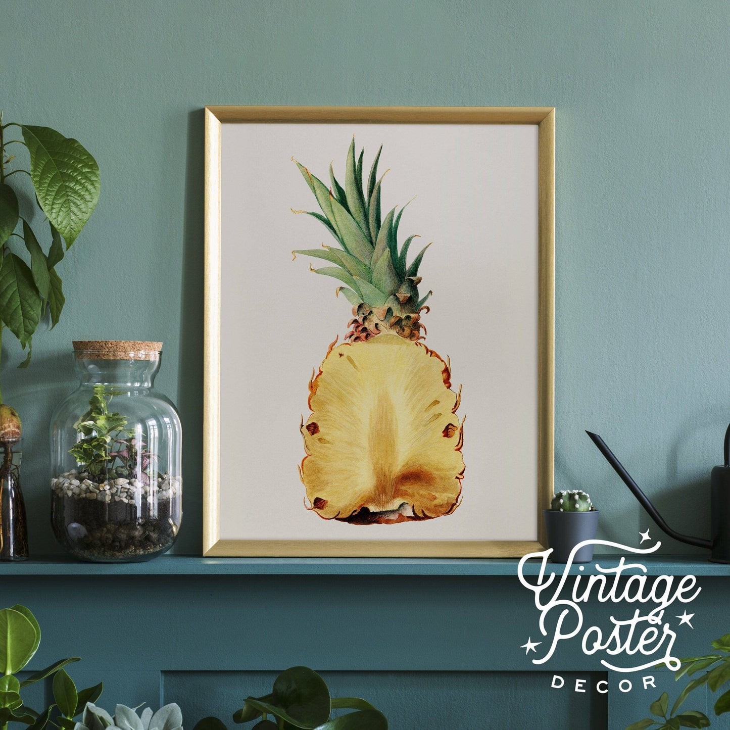 Pineapple Print, Fruit Poster, Botanical Fruit, Kitchen Wall Decor