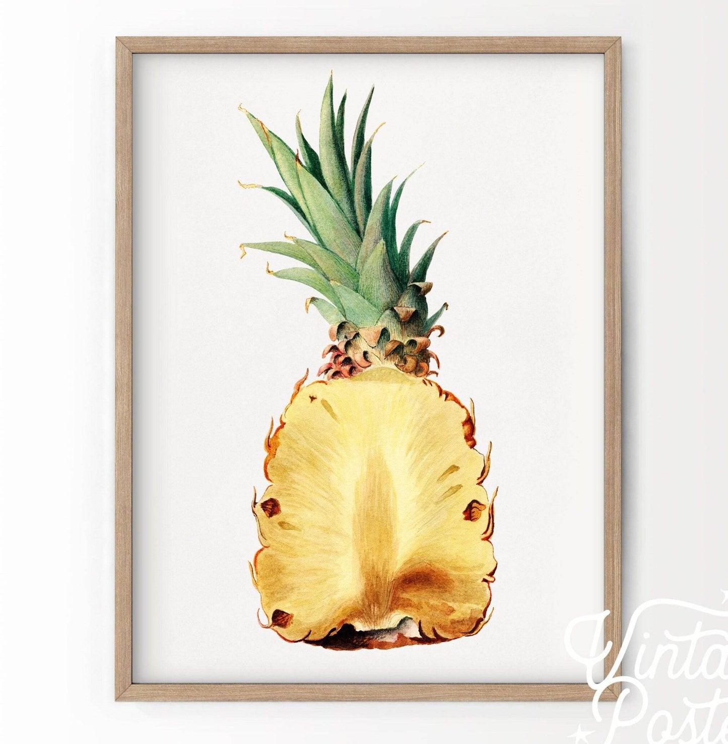 Pineapple Print, Fruit Poster, Botanical Fruit, Kitchen Wall Decor