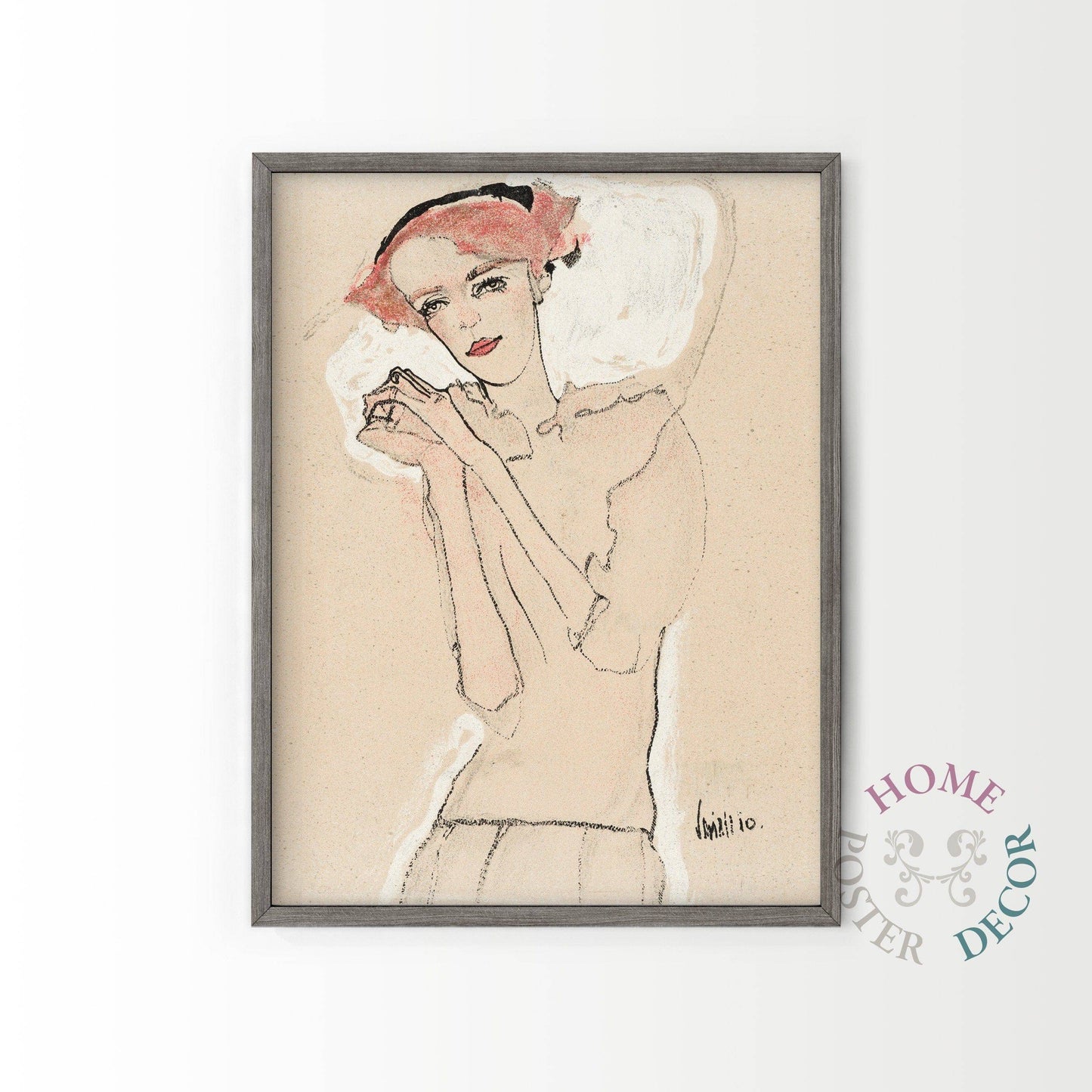 Portrait of a Woman (1910) by Egon Schiele, Fine Art Print