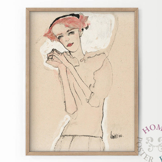 Portrait of a Woman (1910) by Egon Schiele, Fine Art Print