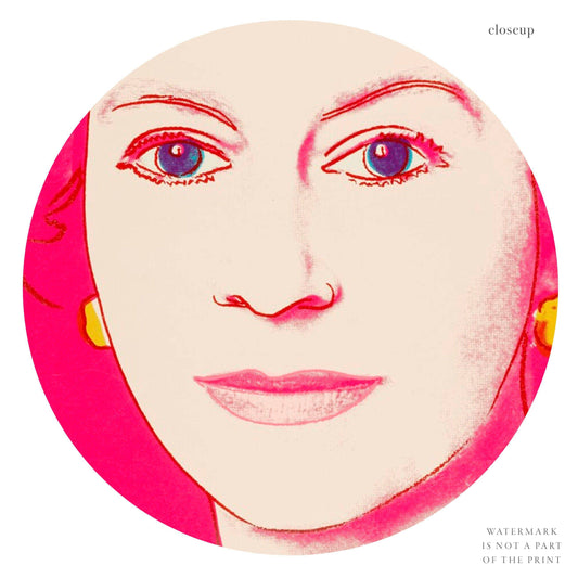 Andy Warhol Queen Elizabeth II Pop wall art print displayed in a bright modern living room