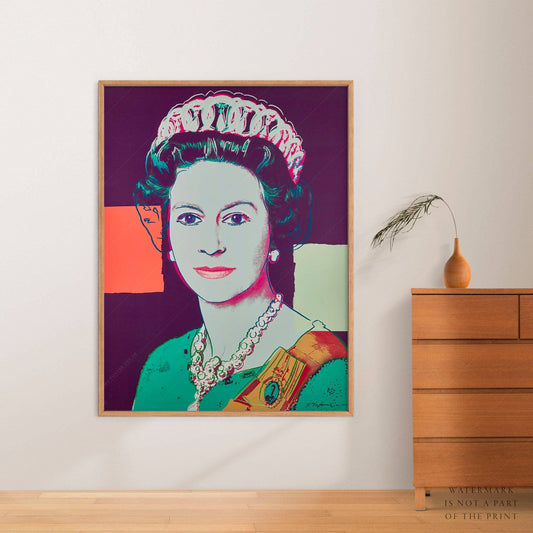 Queen Elizabeth II, Andy Warhol Poster, Pop Art, Famous Portrait, British Royal Family