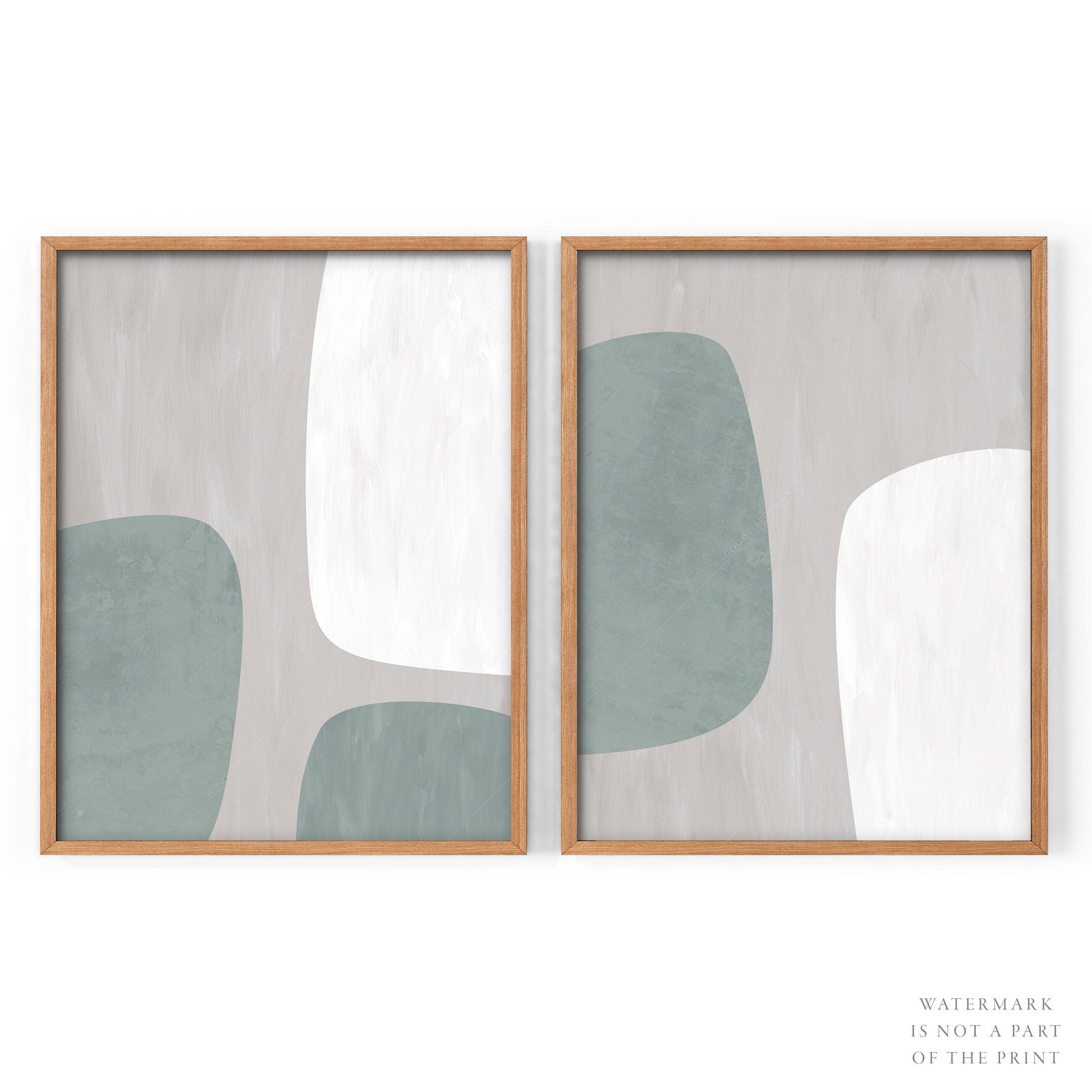 Set of 2 Modern Prints, Minimalist style, Wall art for living room