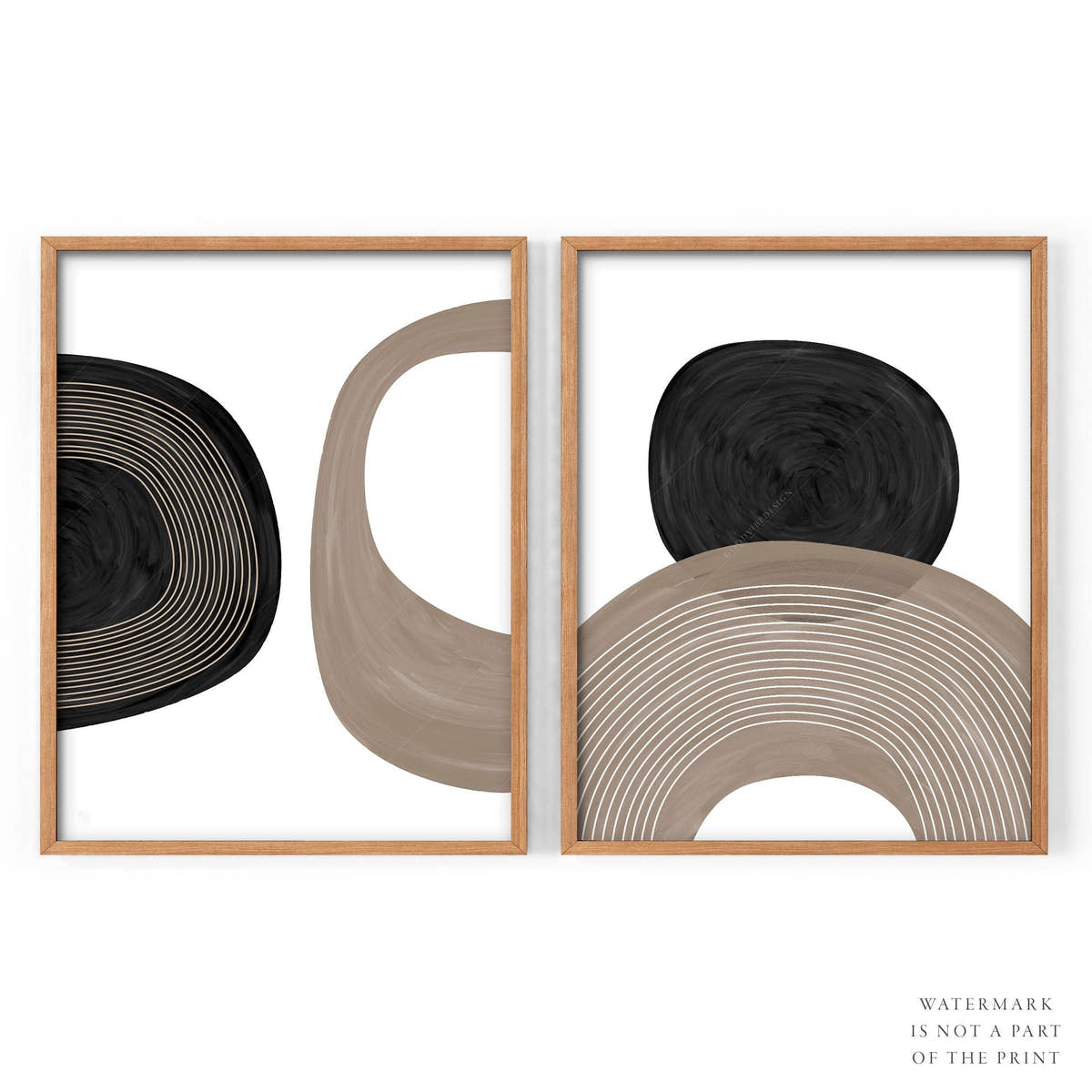 Set of 2 Modern abstract prints, Wall art for living room