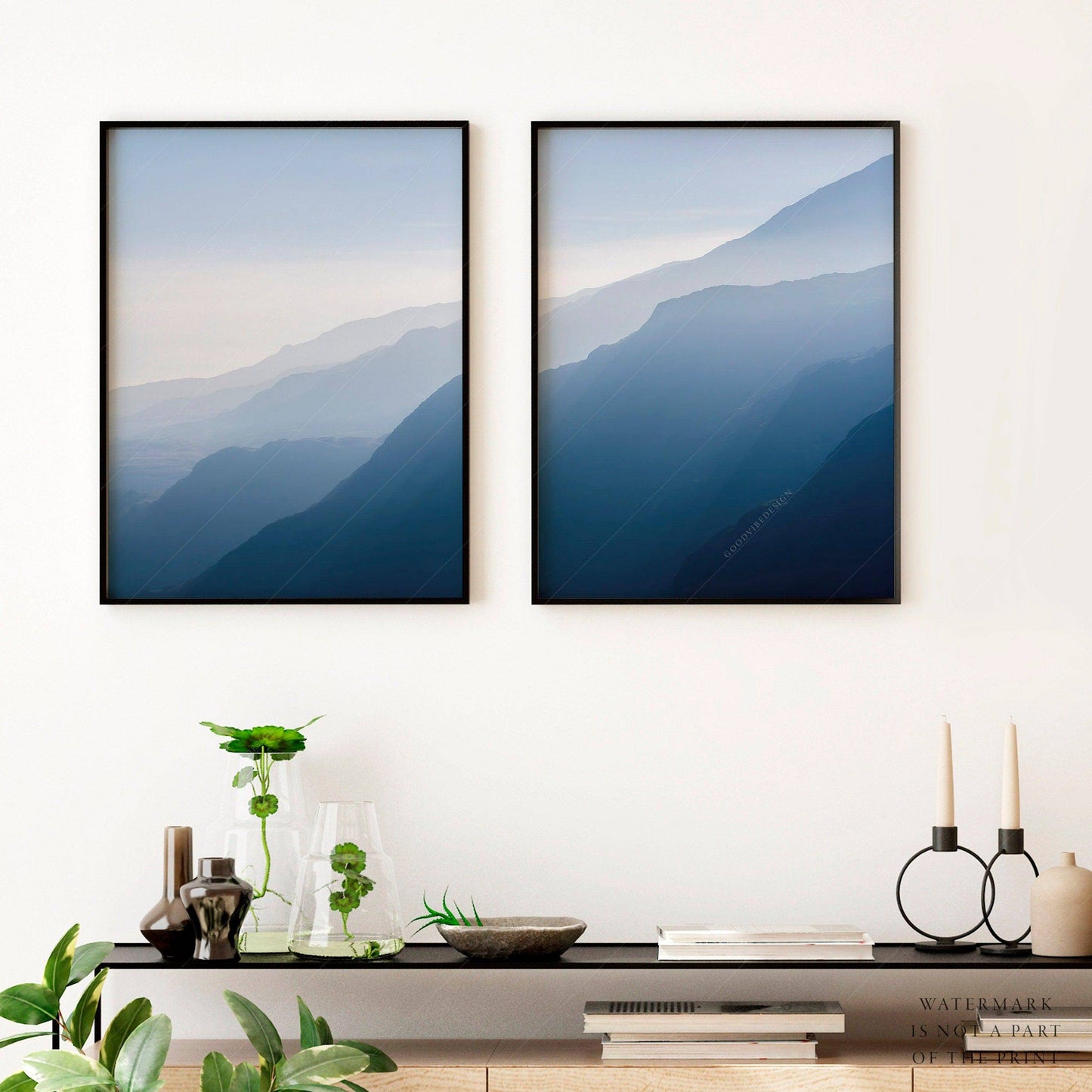 Set of 2 Mountain photos, Panoramic Photo, Dolomites Print