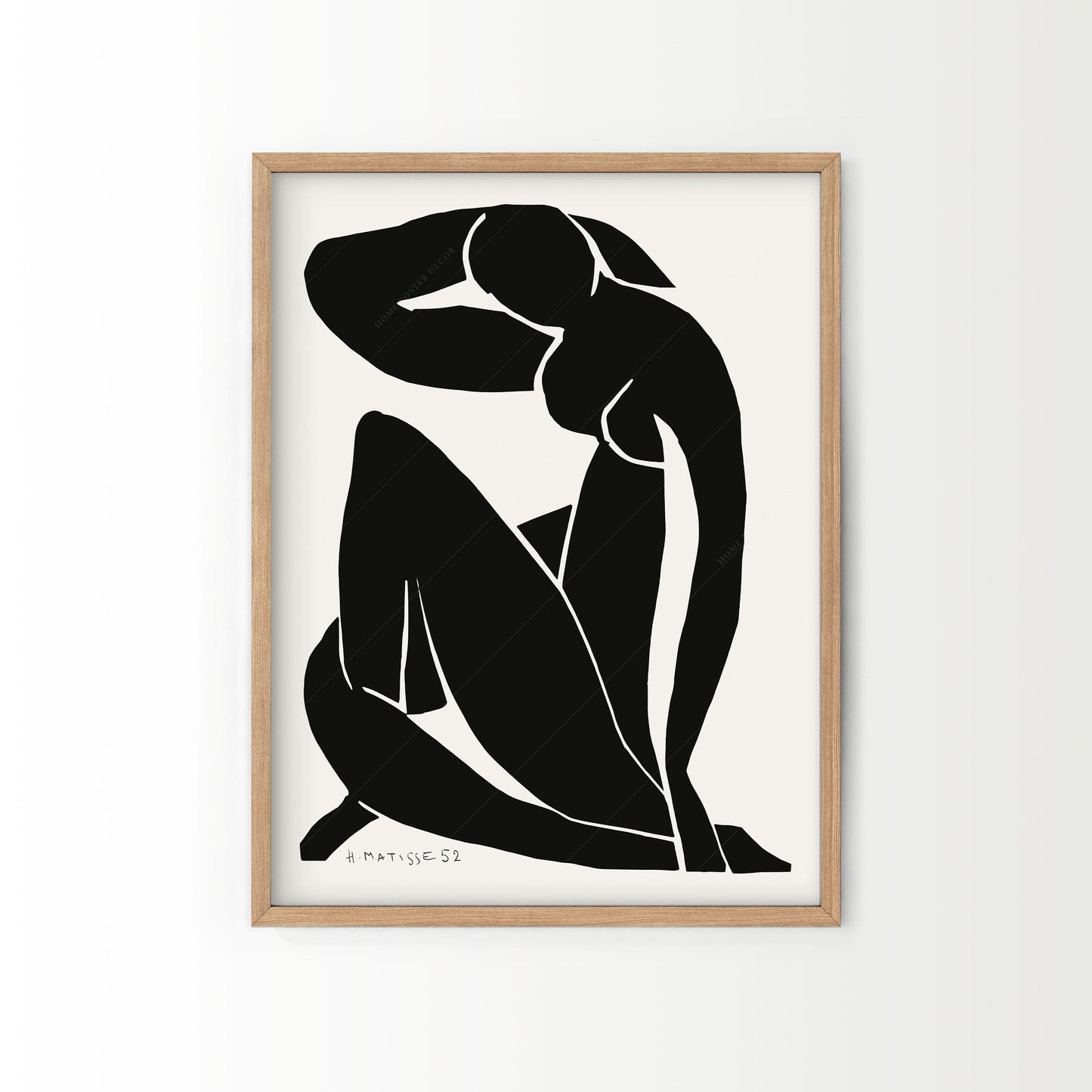 Set of 2 Wall Art, Matisse Prints, Cut outs and Figure blue in black and beige color