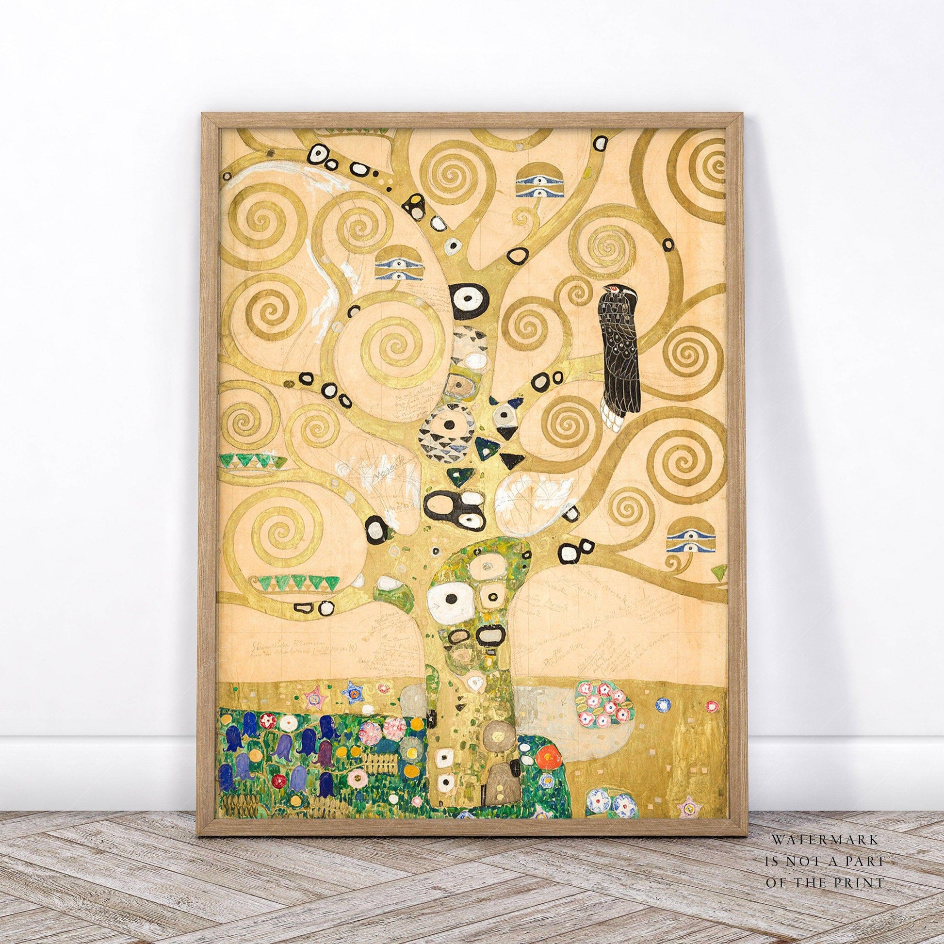 Set of 3 Gustav Klimt Prints - Garden, Lovers, and Tree