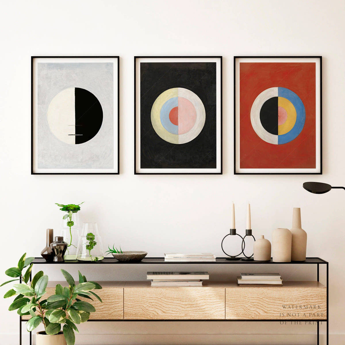 Set of 3 Posters Hilma af Klint: Buddhas Standpoint, Earthly Life, The Swan No. 17