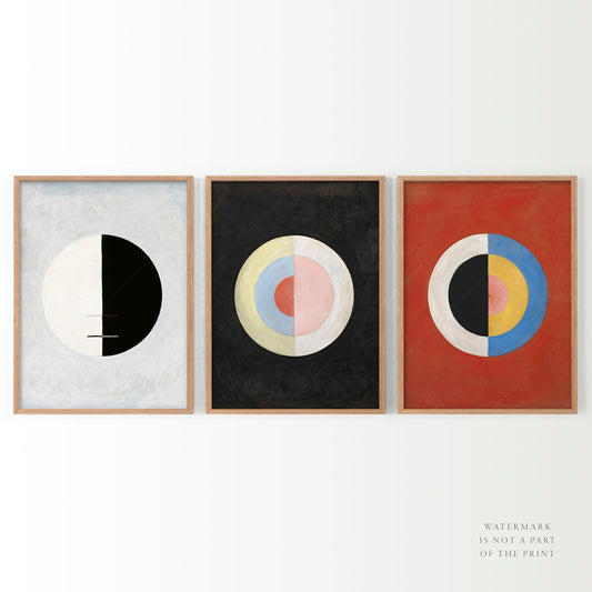 Set of 3 Posters Hilma af Klint: Buddhas Standpoint, Earthly Life, The Swan No. 17