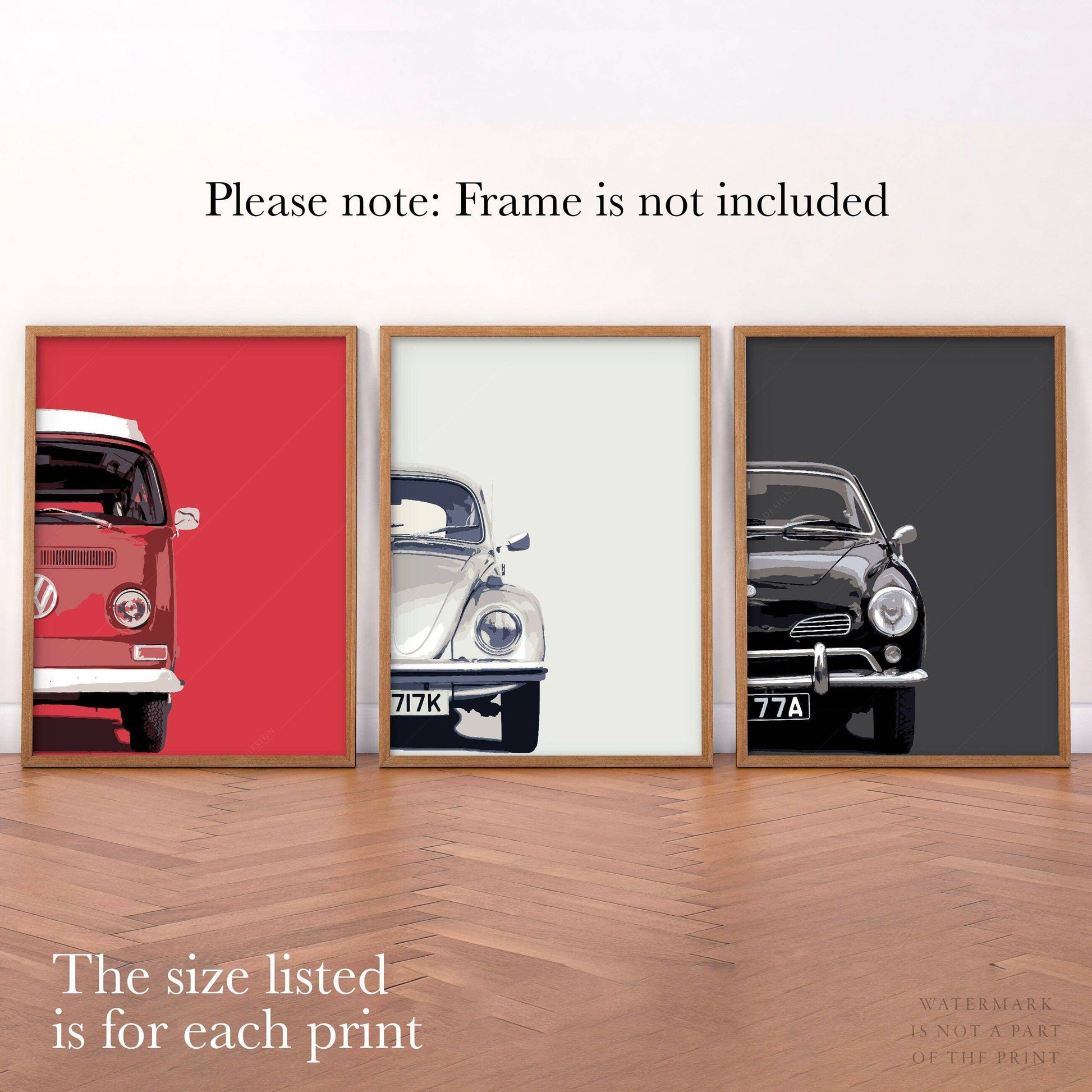 Set of 3 Posters, Retro cars print, Gift for him, Boys room decor