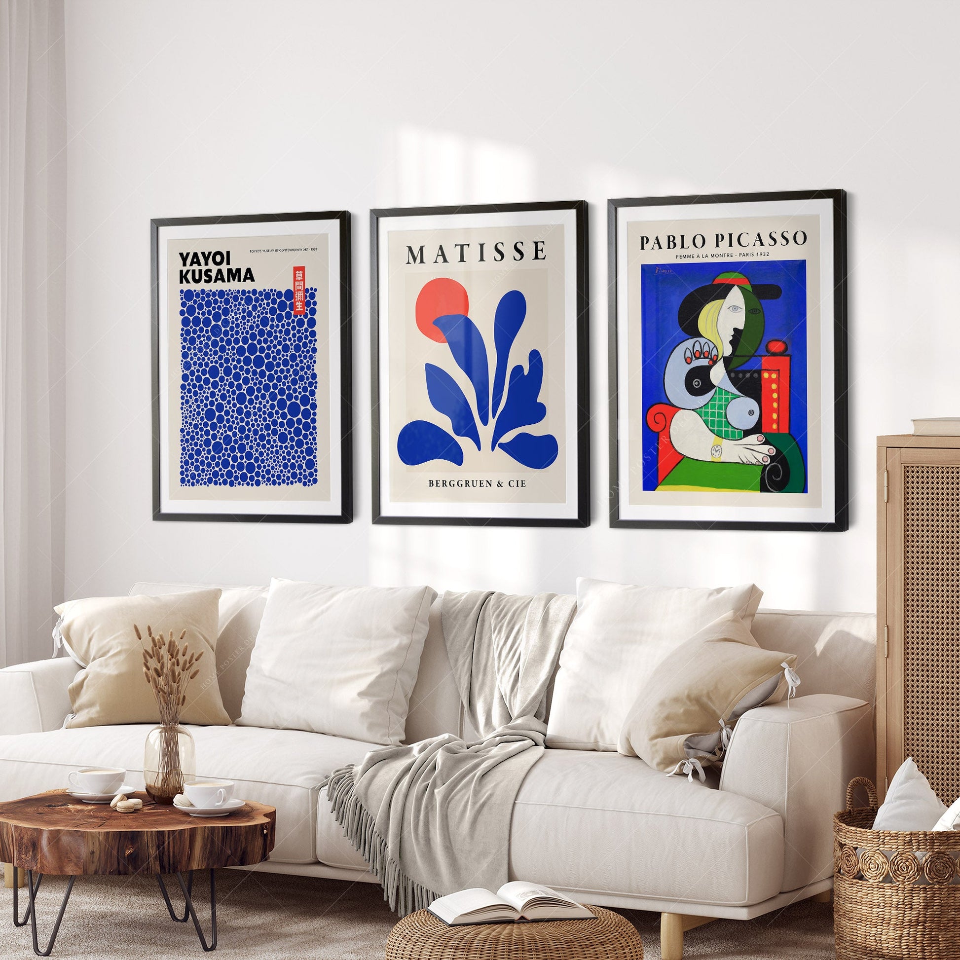 Set of 3 Prints, Henri Matisse, Yayoi Kusama, Pablo Picasso