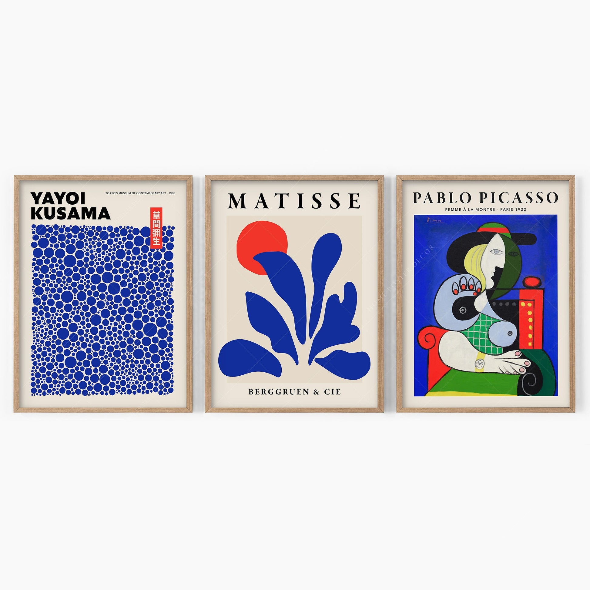 Set of 3 Prints, Henri Matisse, Yayoi Kusama, Pablo Picasso