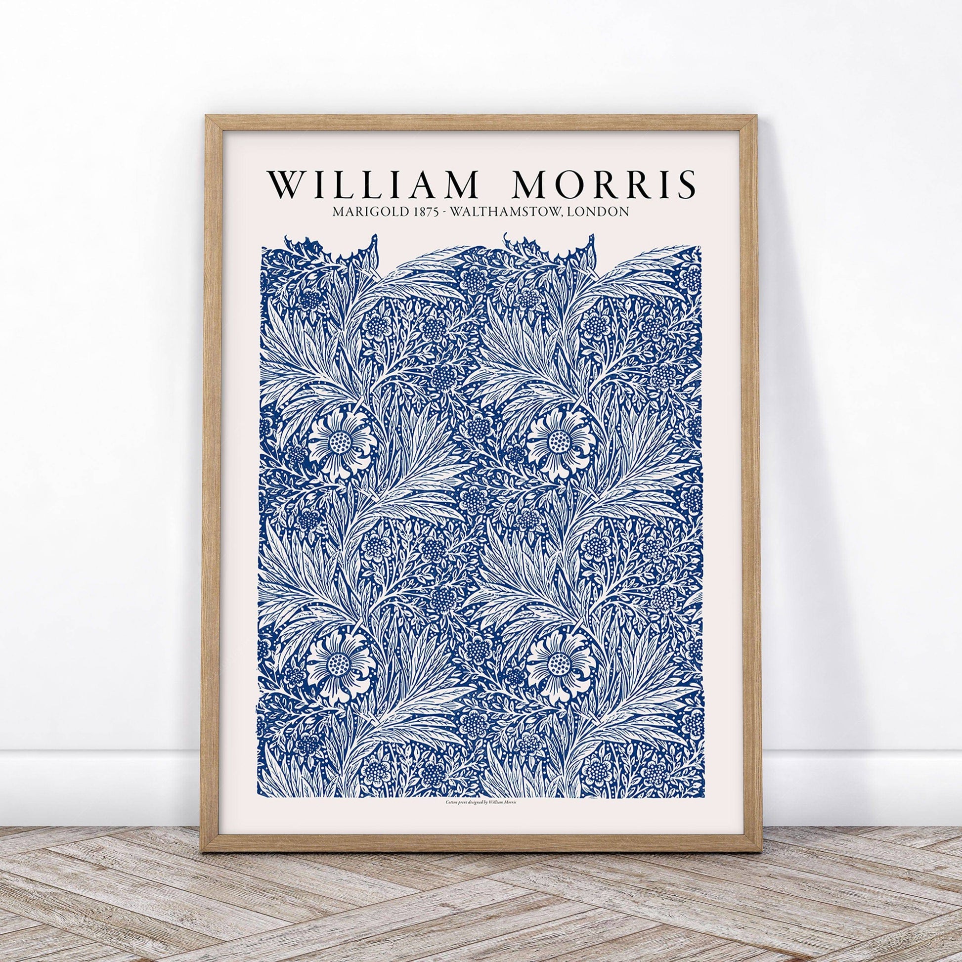 Set of 3 Prints, Indigo Blue Wall Art, William Morris, Yayoi Kusama, Pierre Soulages, Abstract Gallery Wall