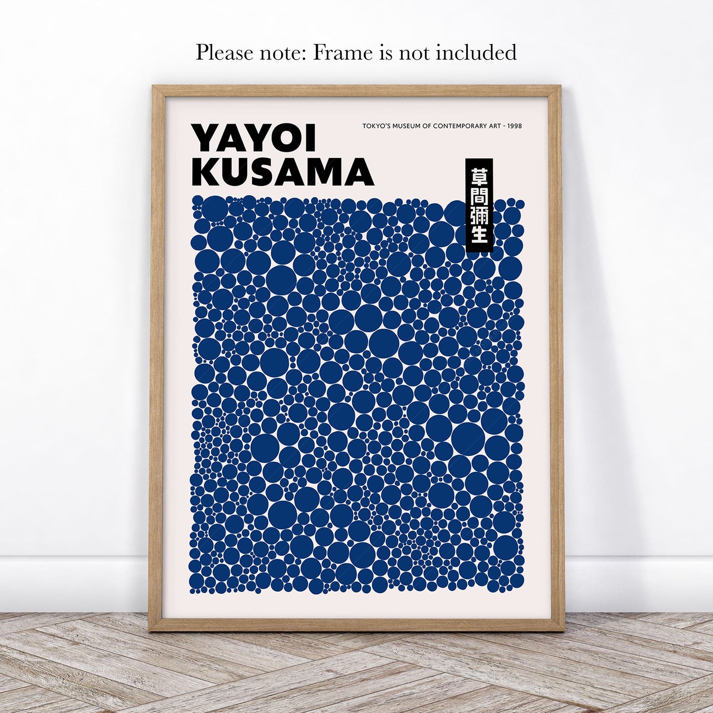 Set of 3 Prints, Indigo Blue Wall Art, William Morris, Yayoi Kusama, Pierre Soulages, Abstract Gallery Wall