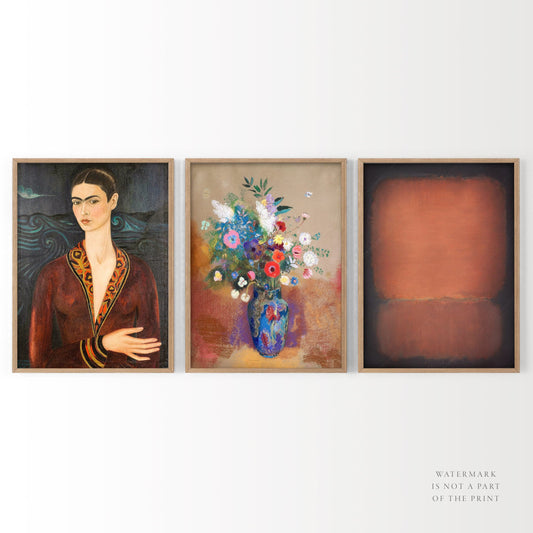 Set of 3 Prints, Mark Rothko, Frida Kahlo, Odilon Redon, Fine Art