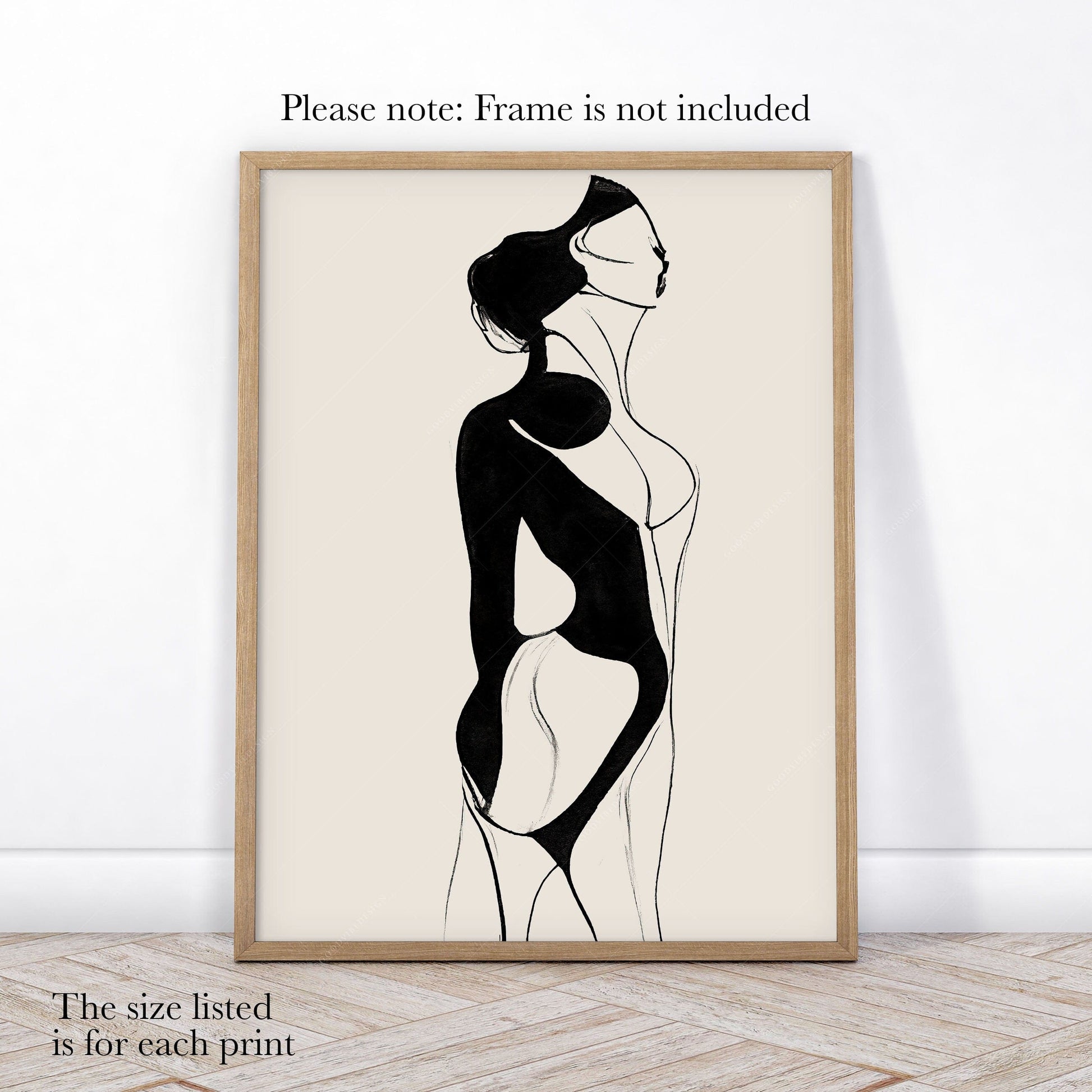 Set of 3 Prints, Minimalist wall art, Beauty of form line art