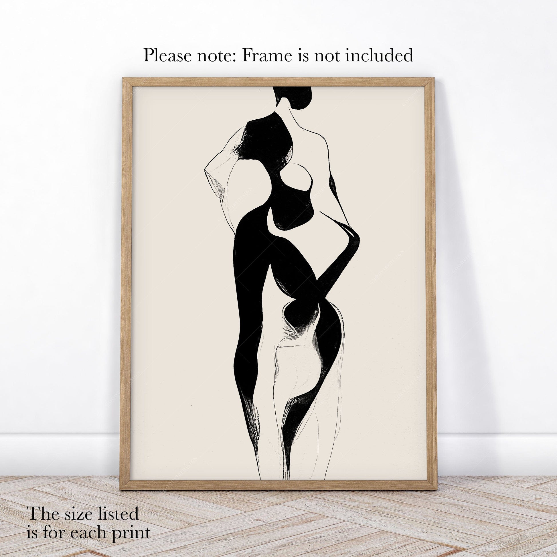 Set of 3 Prints, Minimalist wall art, Beauty of form line art