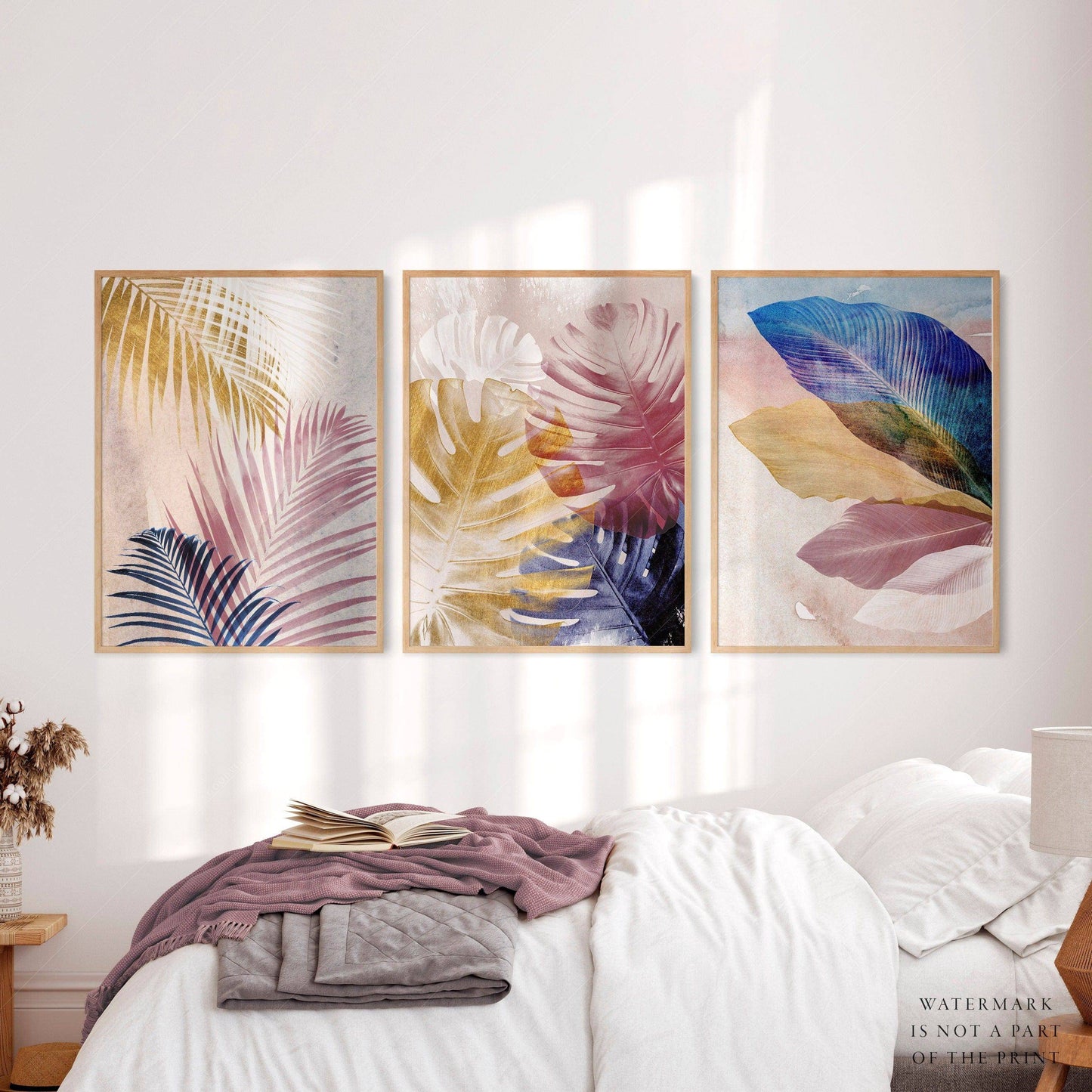 Set of 3 Wall Art, Botanical Prints, Elegant Wall Decor