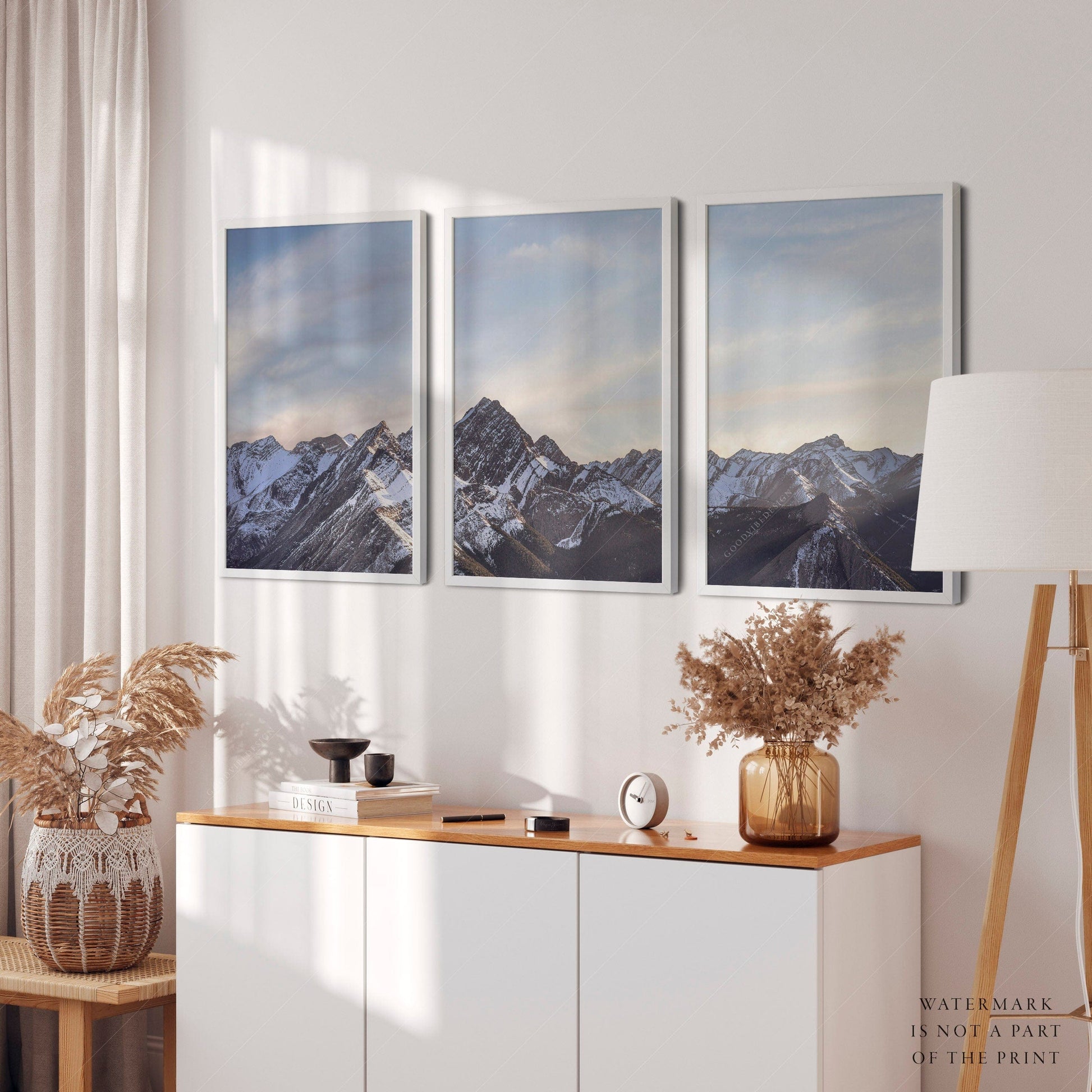 Set of 3 prints, Beautiful Panoramic Mountains Photography