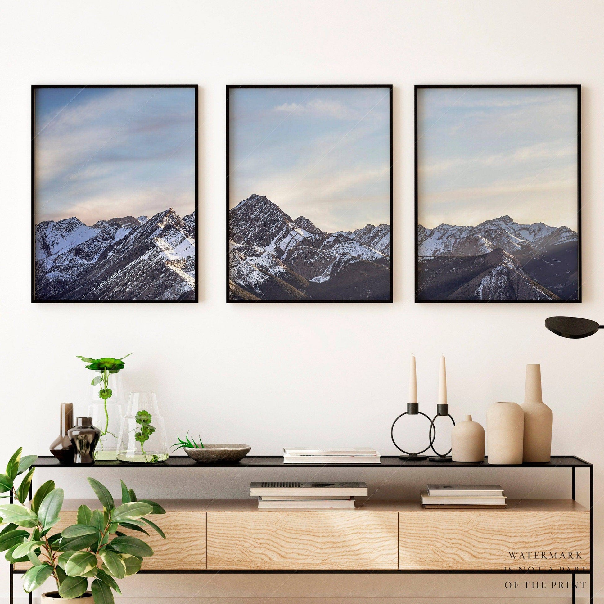 Set of 3 prints, Beautiful Panoramic Mountains Photography