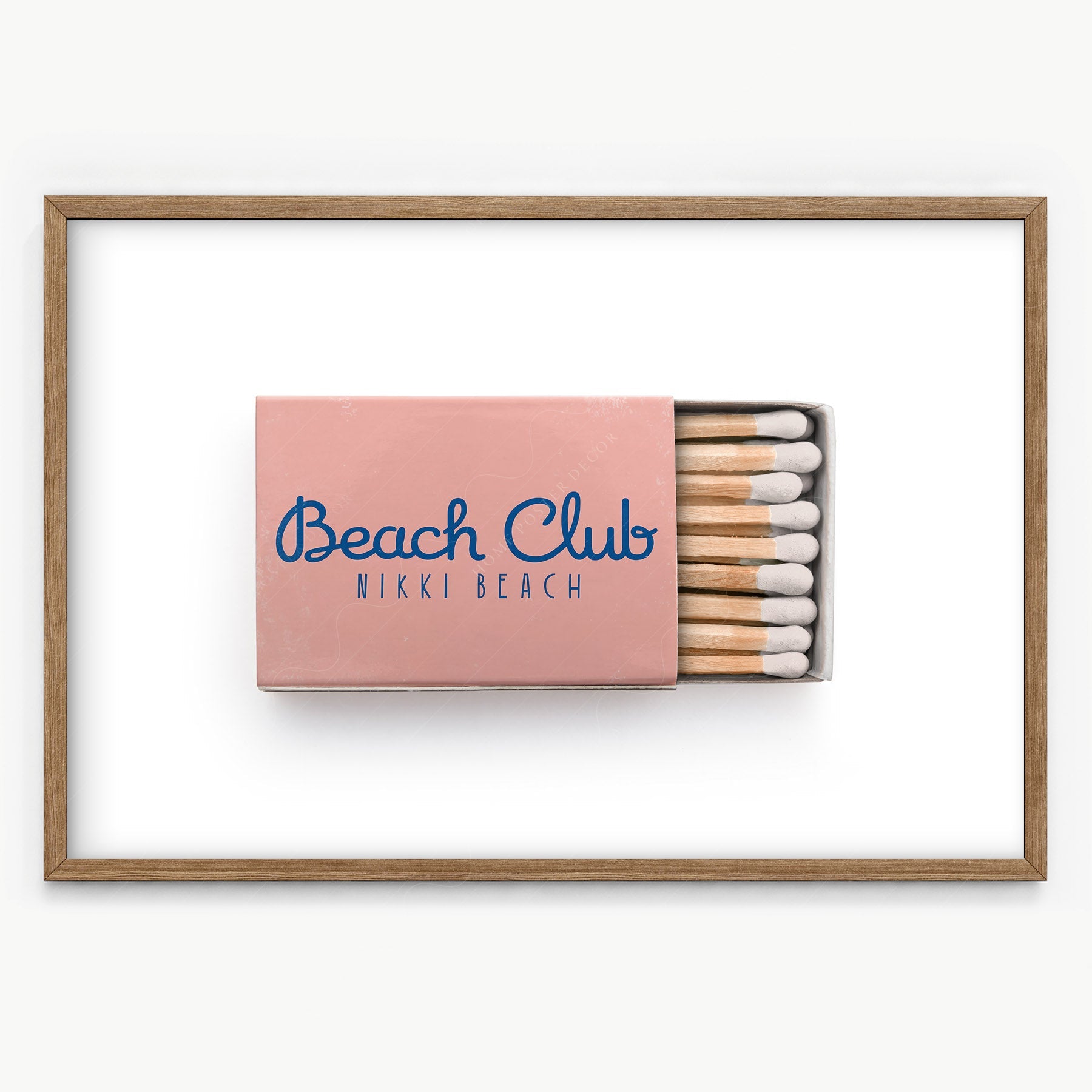 The Beach Club poster, Nikki Beach Hotel, Art Deco, Matchbox wall art