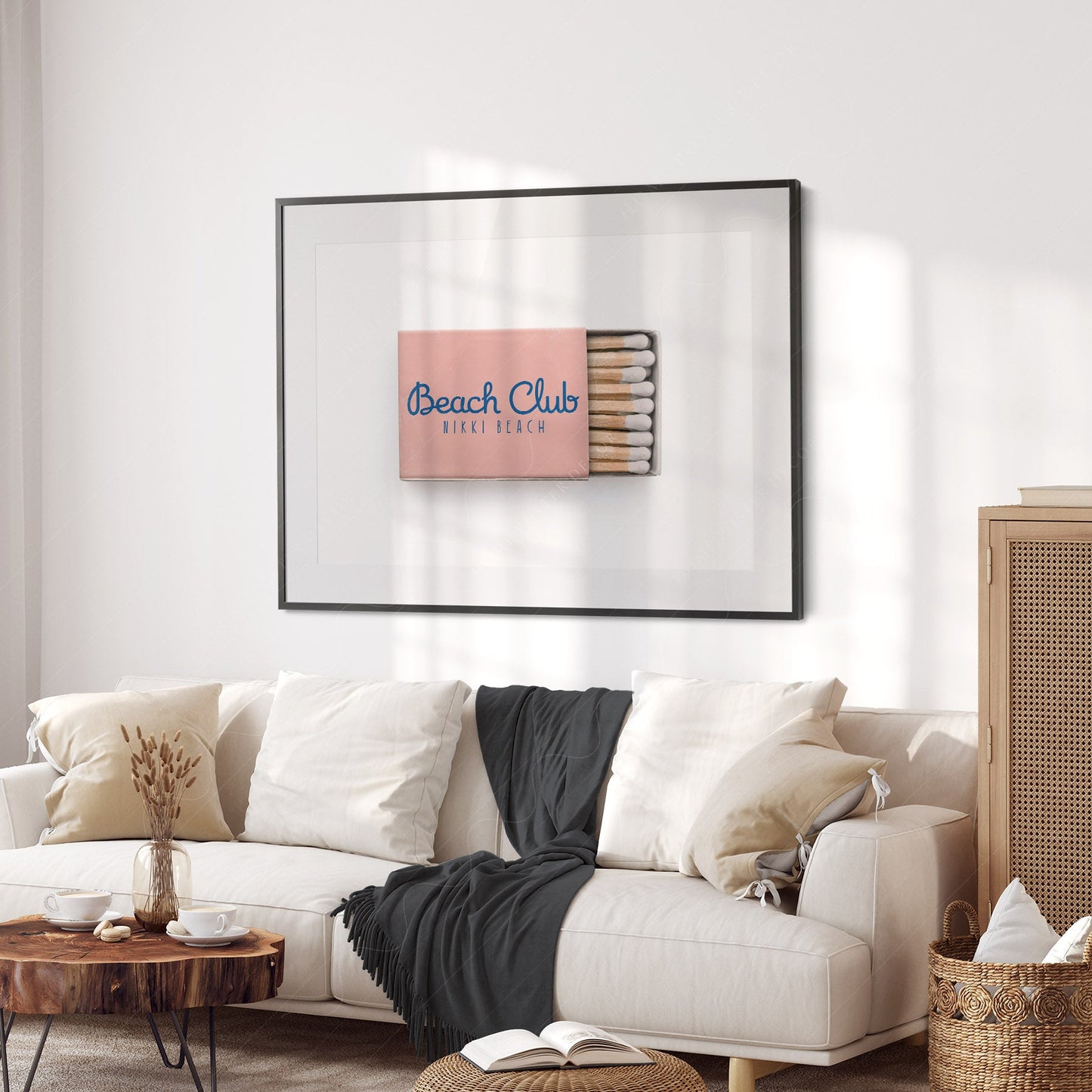 The Beach Club poster, Nikki Beach Hotel, Art Deco, Matchbox wall art