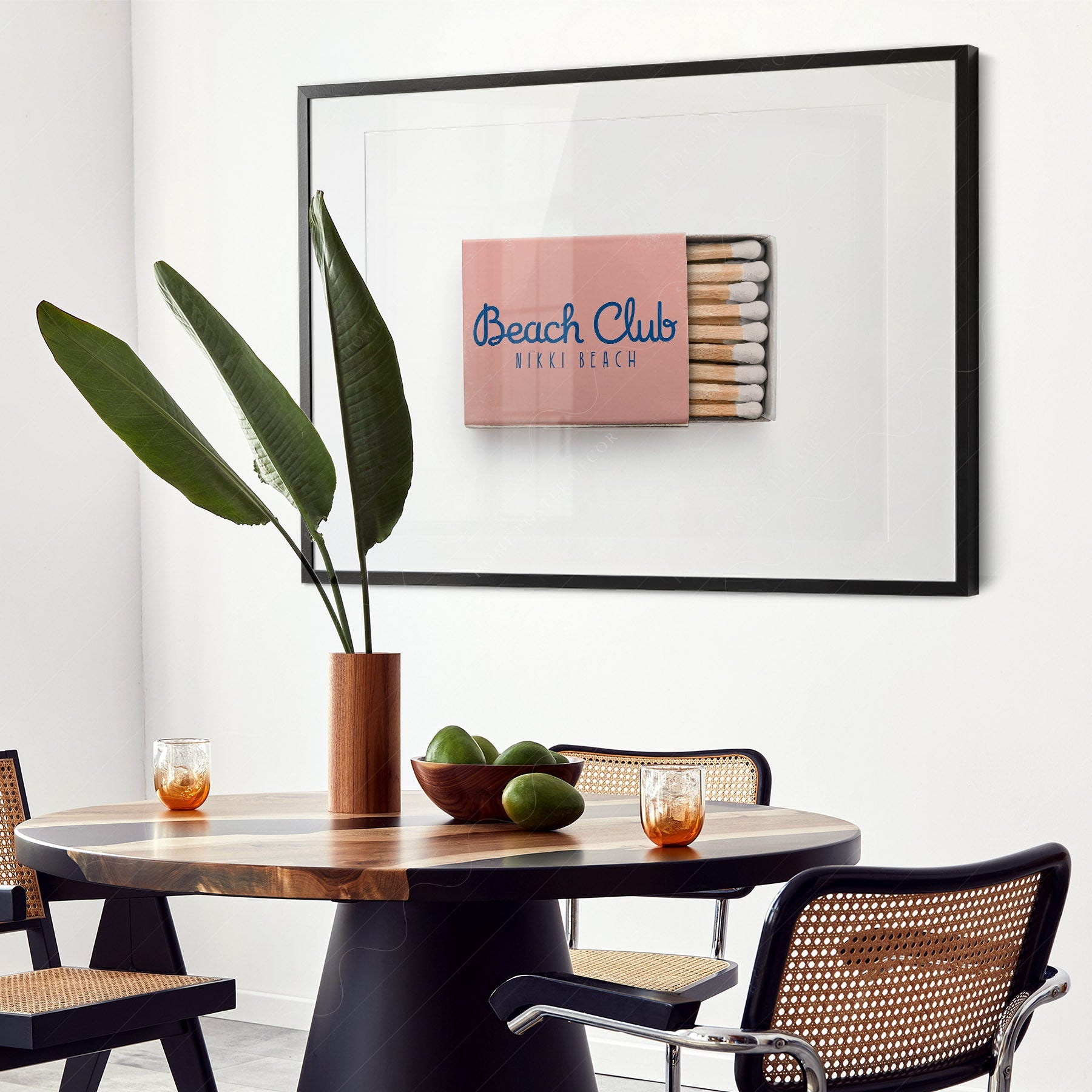 The Beach Club poster, Nikki Beach Hotel, Art Deco, Matchbox wall art