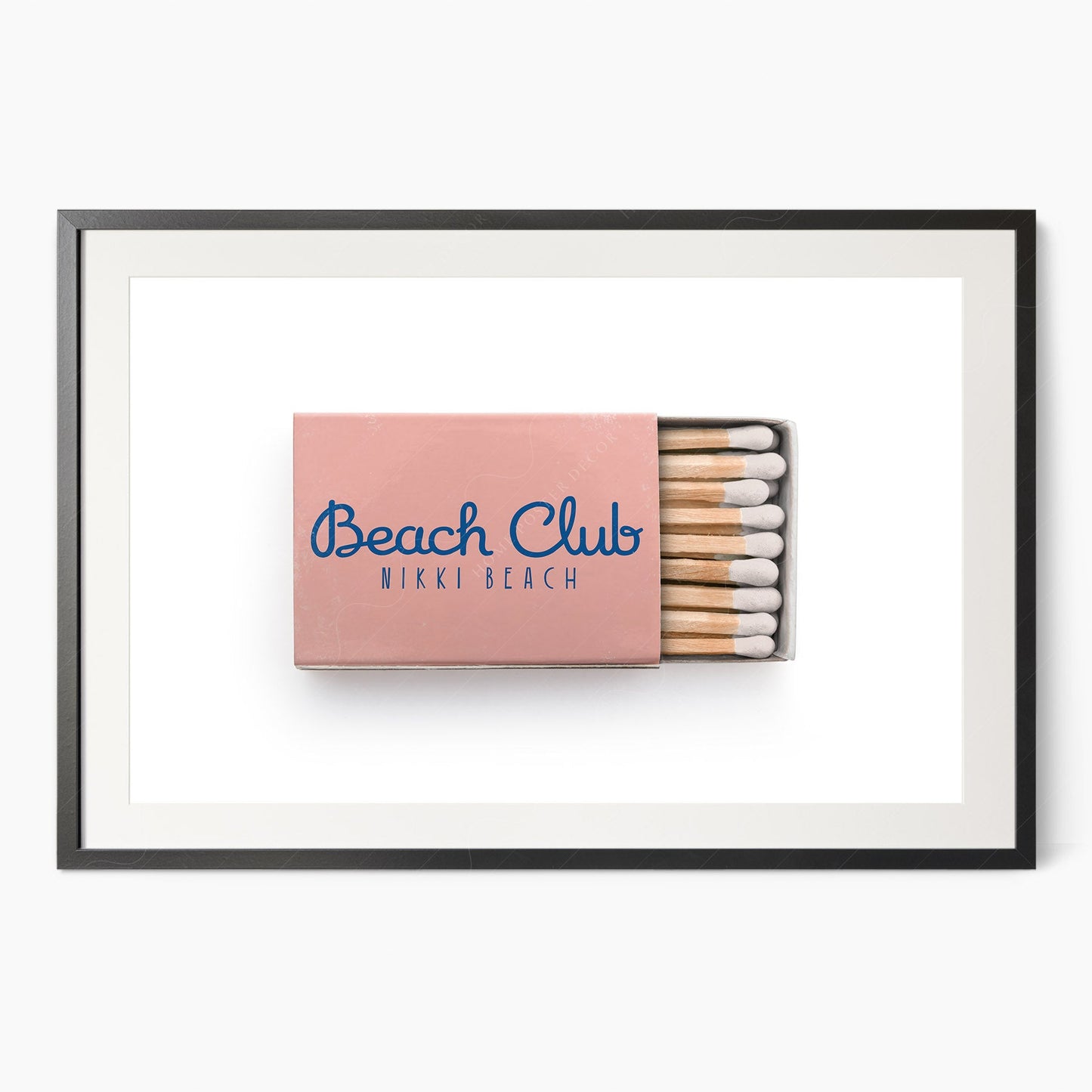 The Beach Club poster, Nikki Beach Hotel, Art Deco, Matchbox wall art