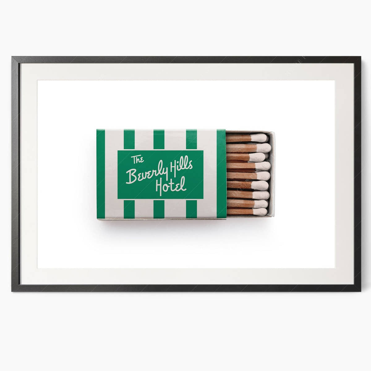 The Beverly Hills Hotel Print, Chic home decor, Vintage matchbox art