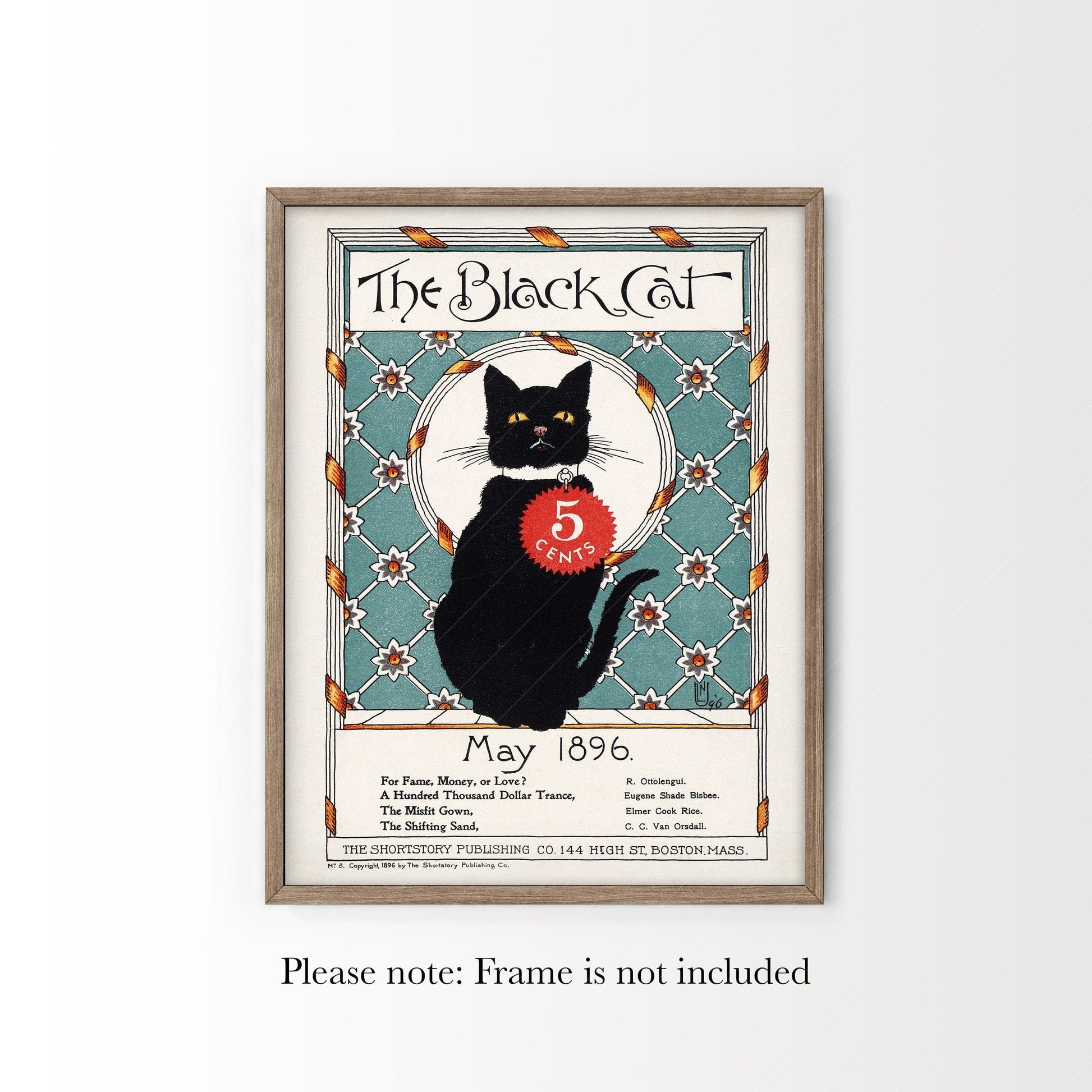 The Black Cat, Cat Lover Gift, Vintage Cat Wall Art