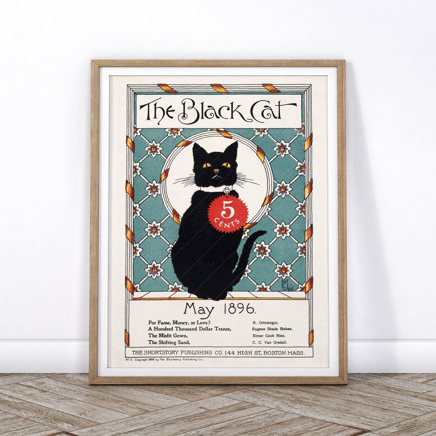 The Black Cat, Cat Lover Gift, Vintage Cat Wall Art