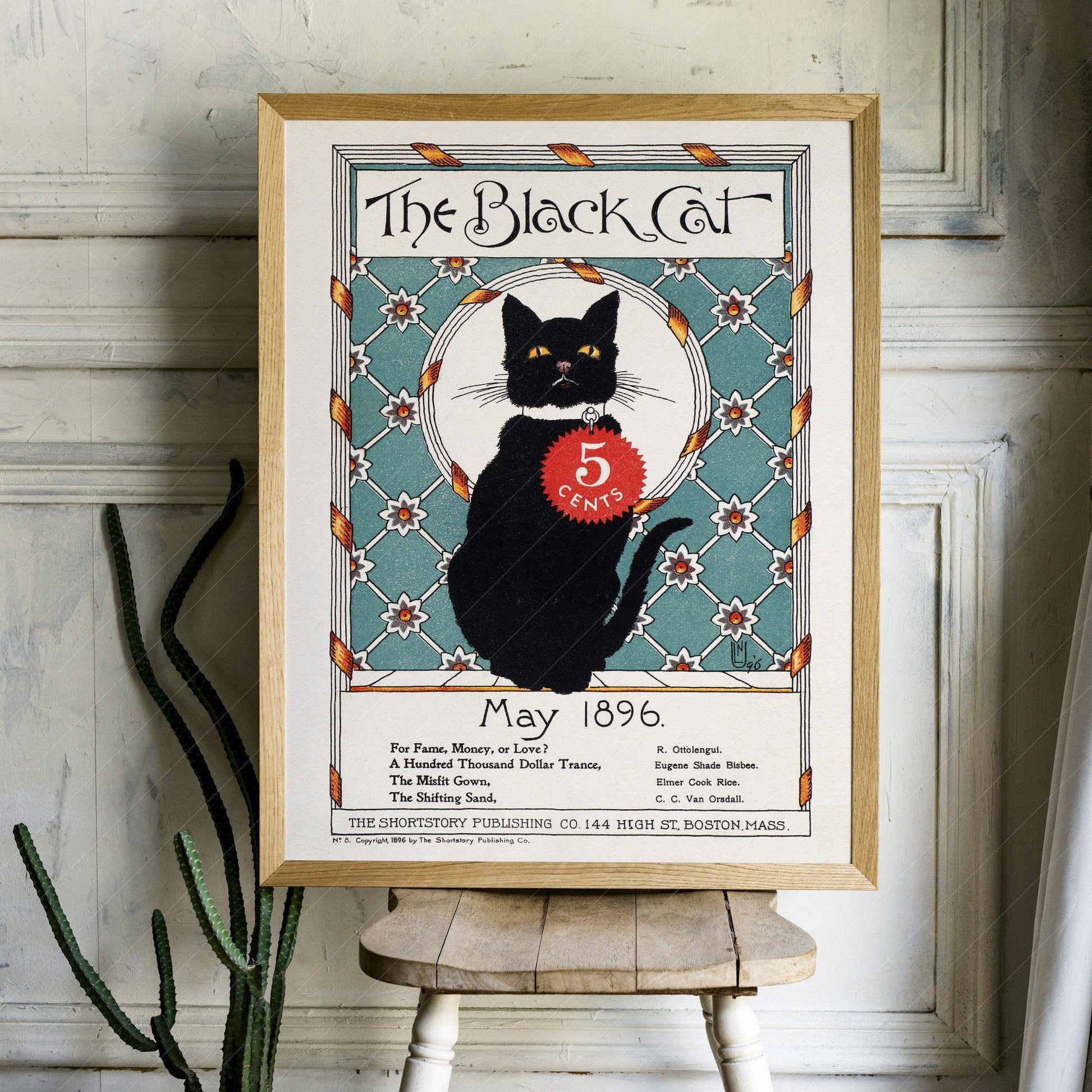 The Black Cat, Cat Lover Gift, Vintage Cat Wall Art