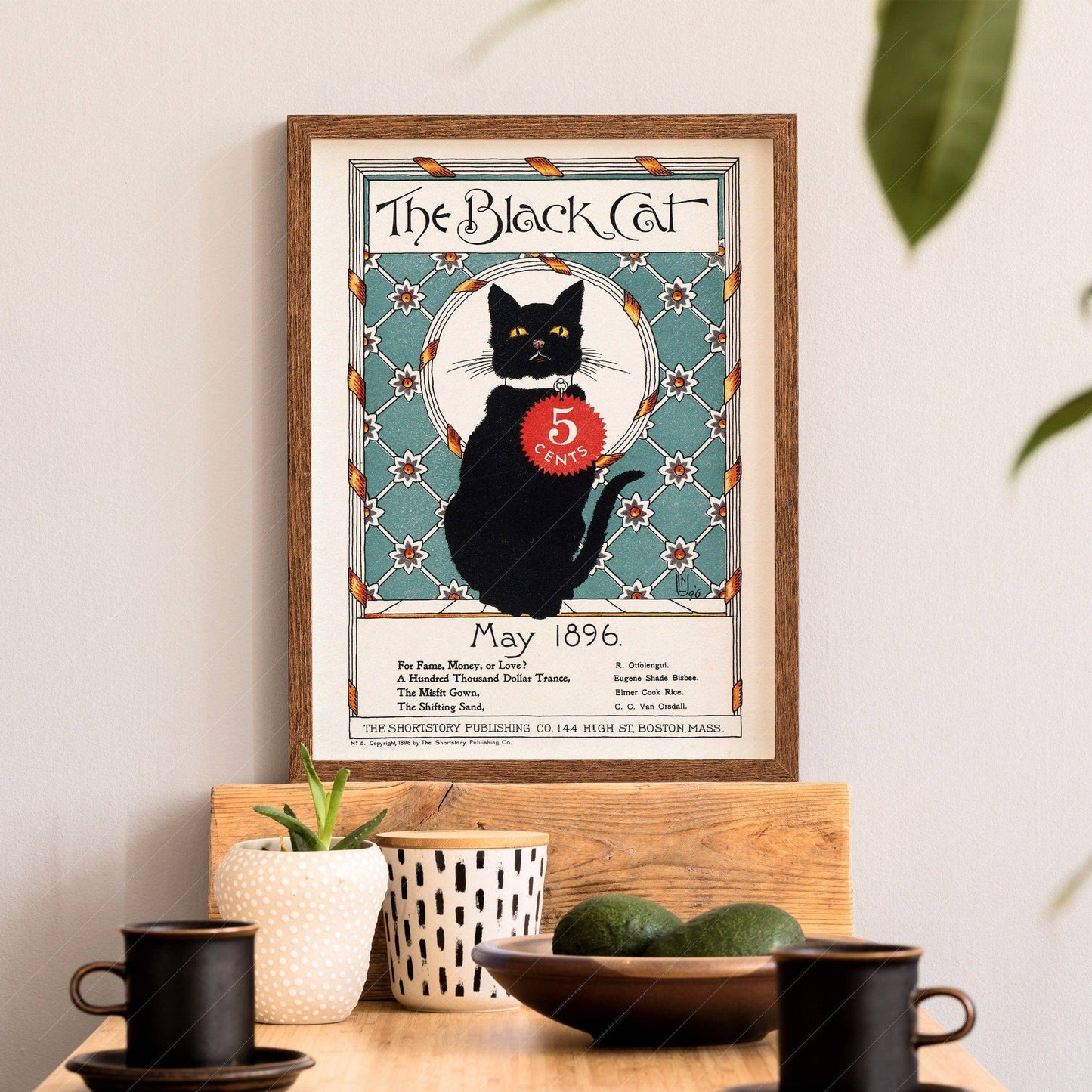 The Black Cat, Cat Lover Gift, Vintage Cat Wall Art