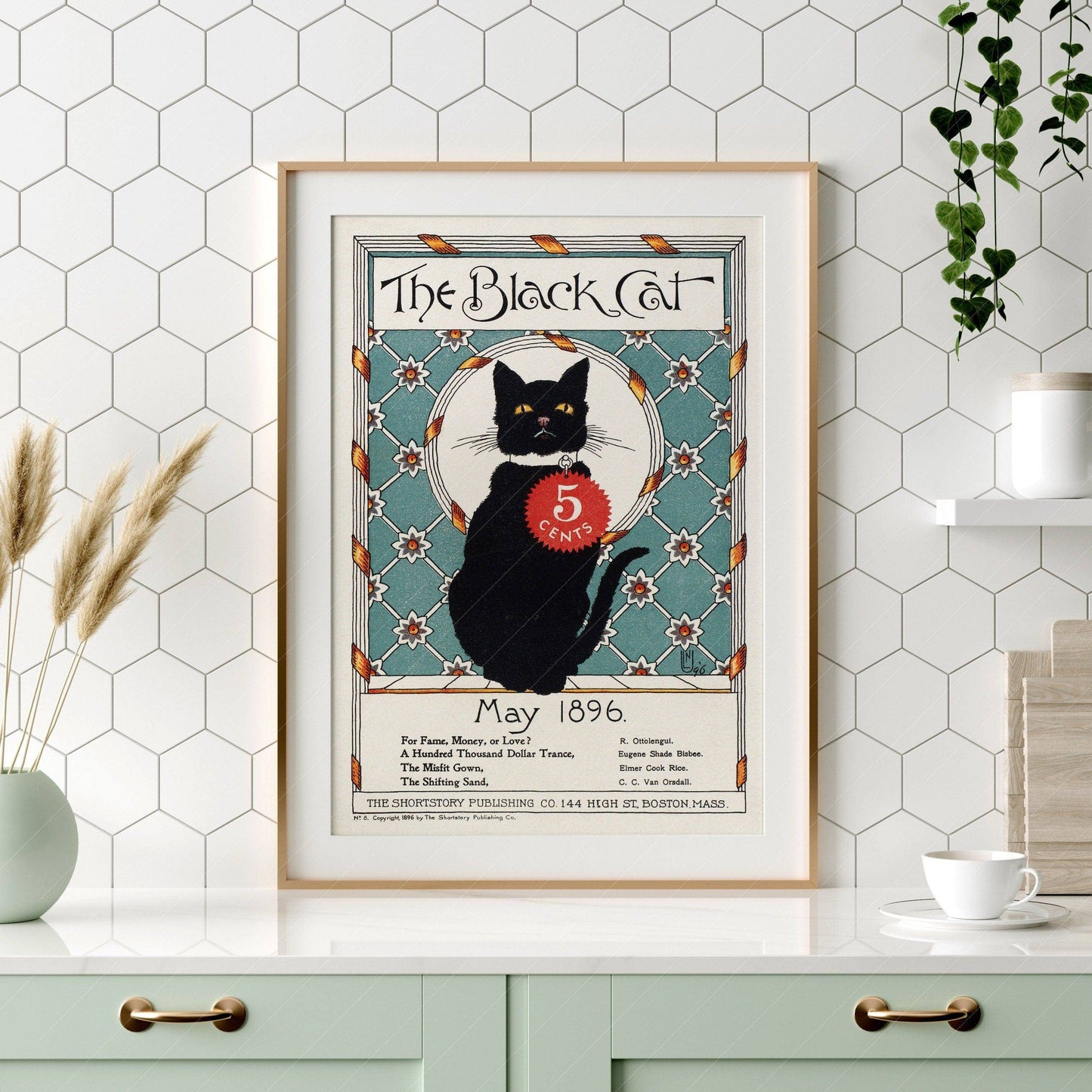 The Black Cat, Cat Lover Gift, Vintage Cat Wall Art