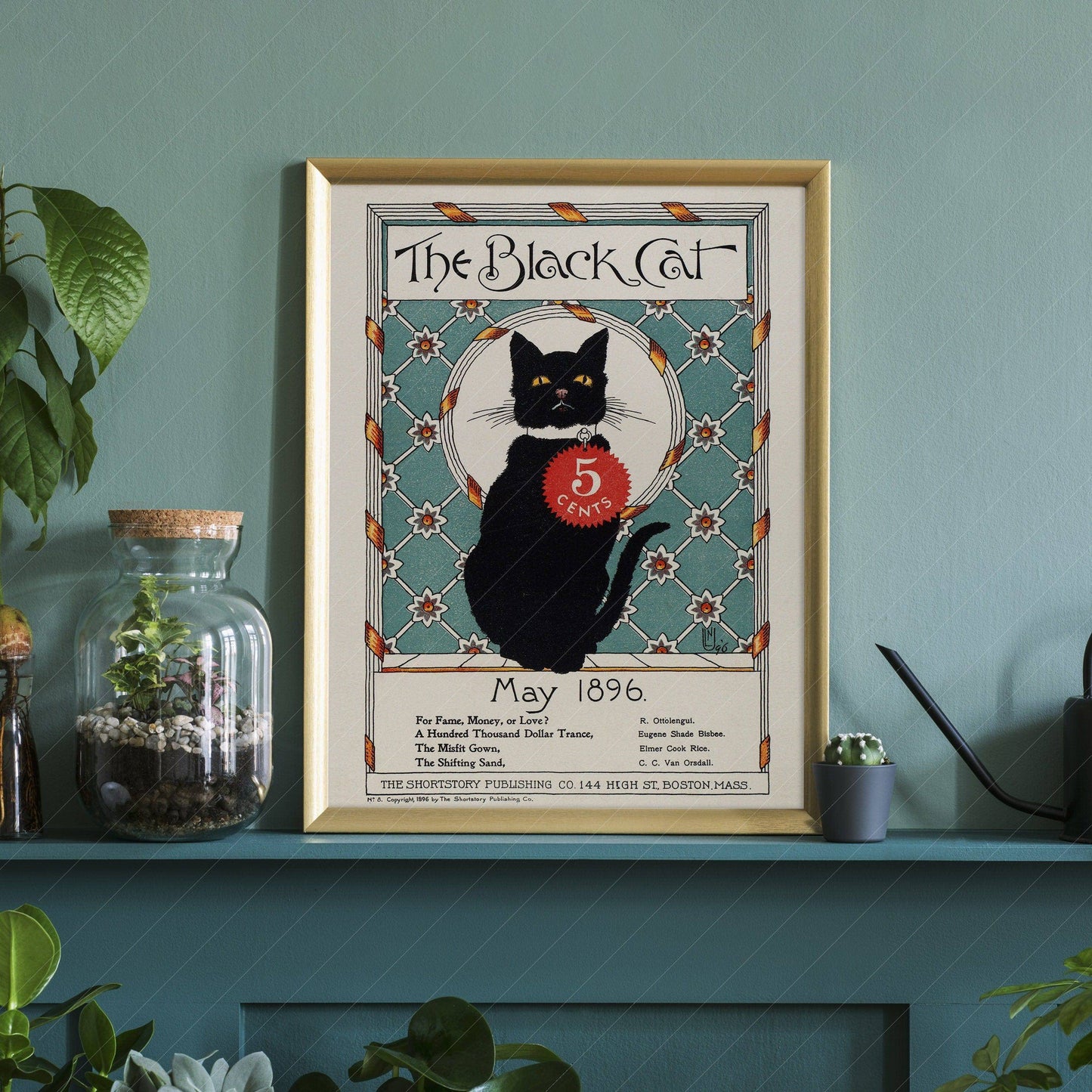 The Black Cat, Cat Lover Gift, Vintage Cat Wall Art