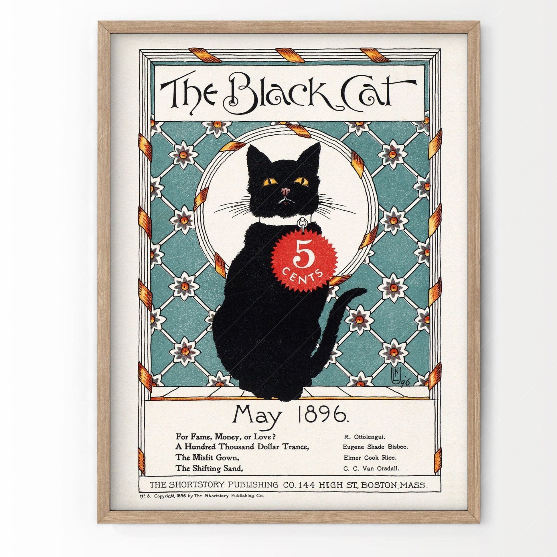 The Black Cat, Cat Lover Gift, Vintage Cat Wall Art