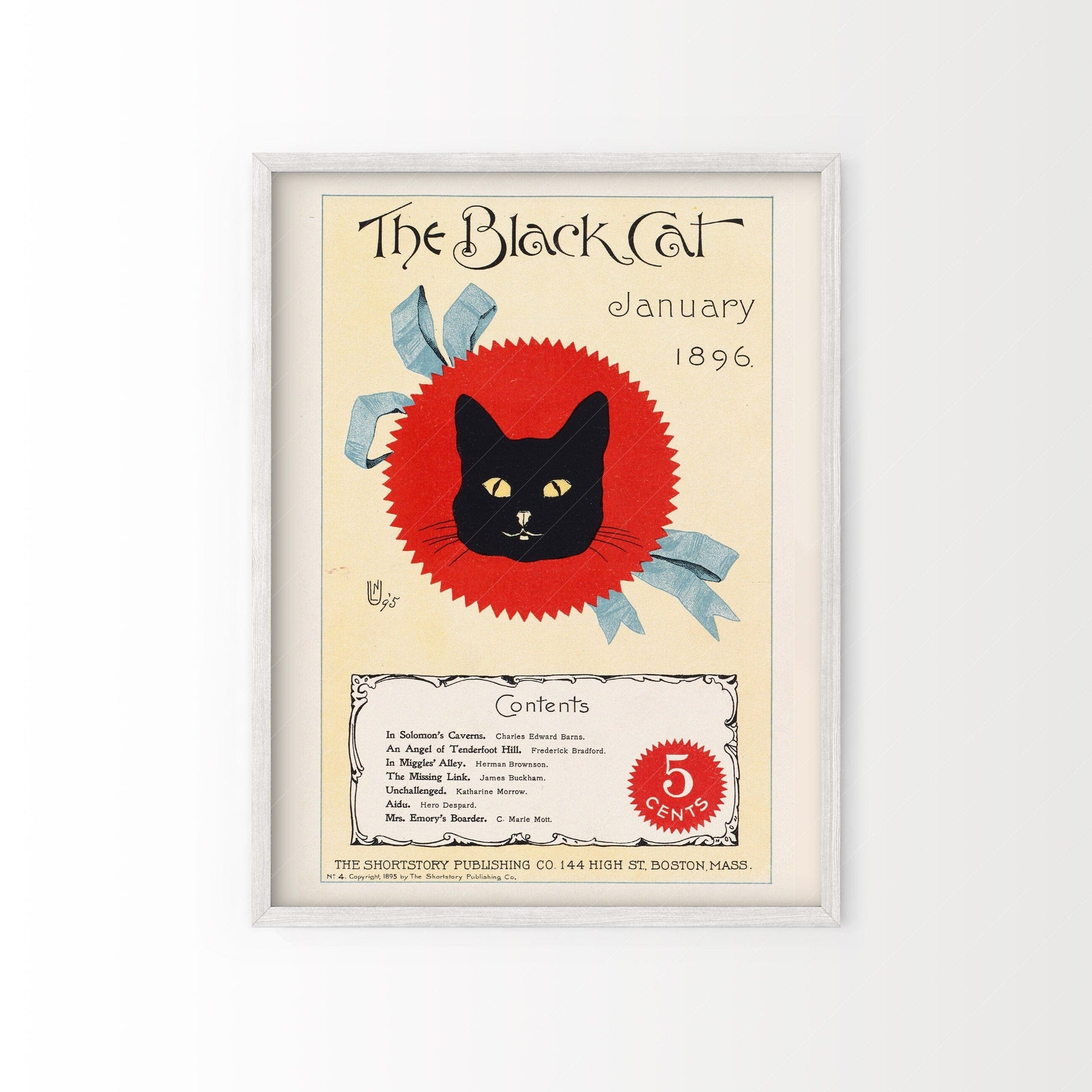 The Black Cat Print 1896, Vintage Magazine Cover
