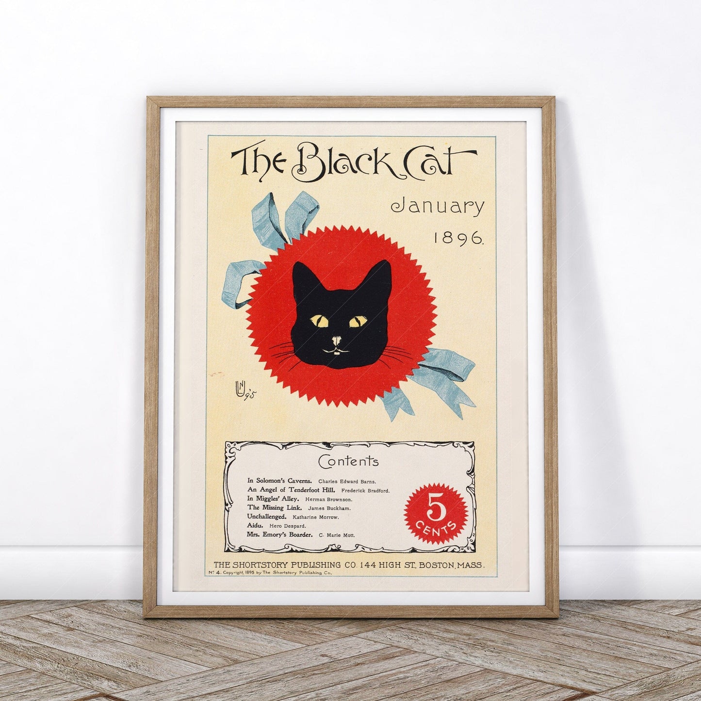 The Black Cat Print 1896, Vintage Magazine Cover
