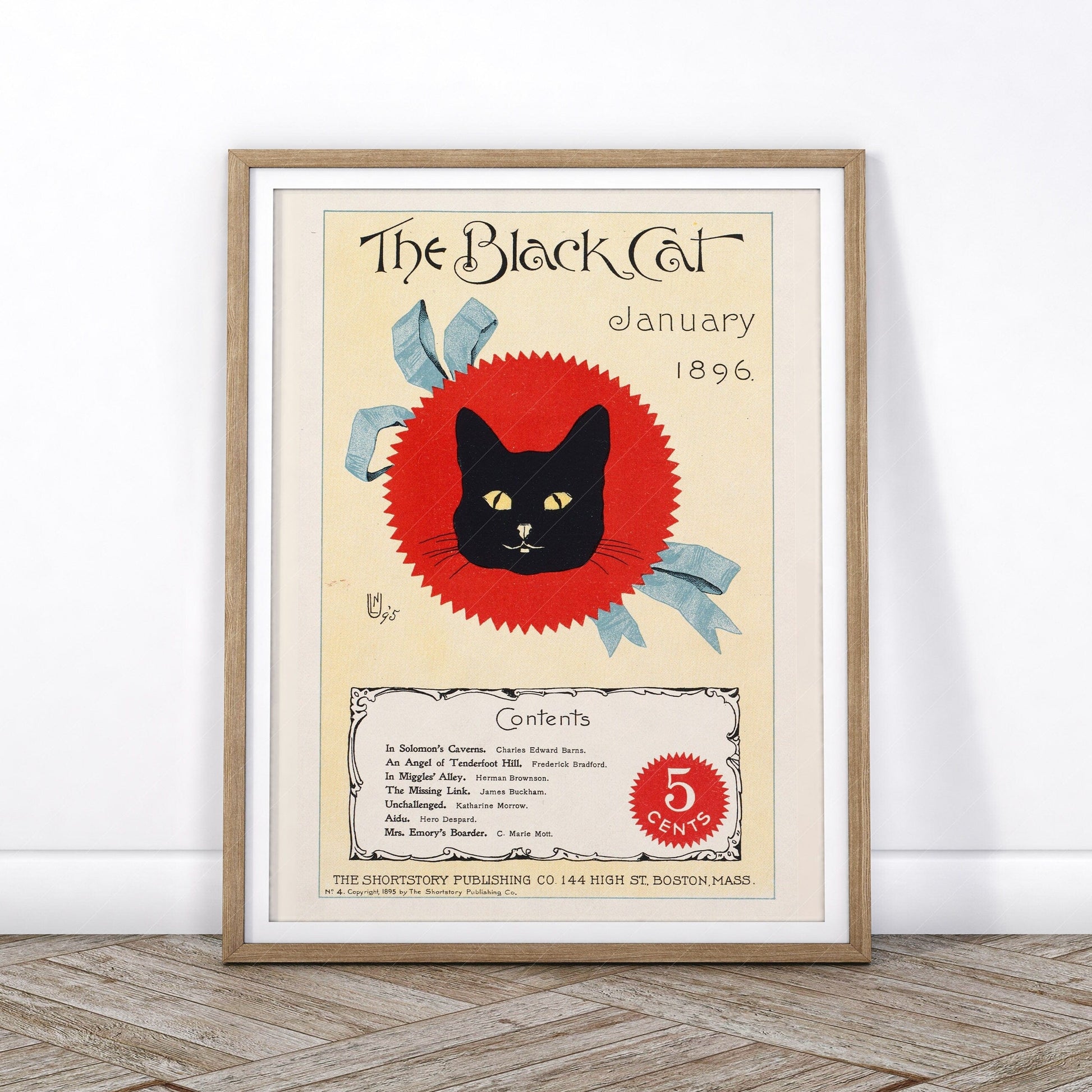 The Black Cat Print 1896, Vintage Magazine Cover